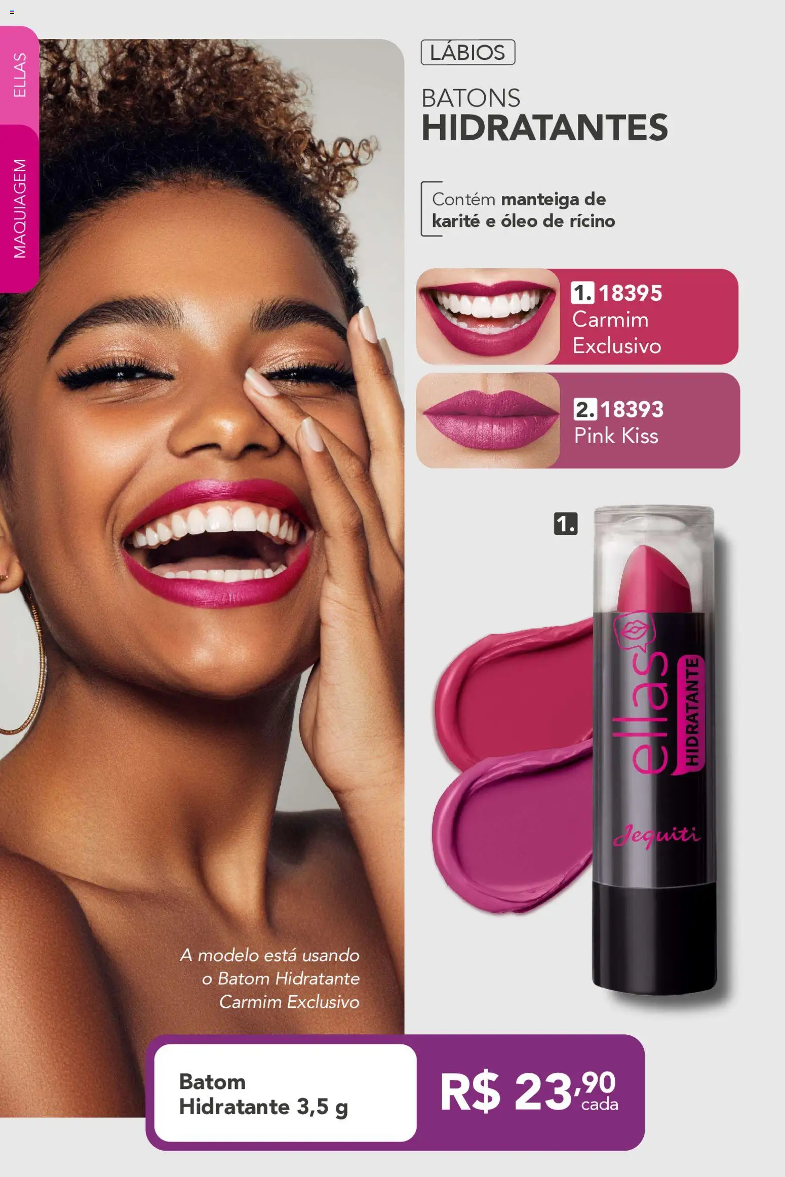 Jequiti Folheto - válido de 07/08/2026 | Página: 17 | Produtos: Maquiagem, Batom, Manteiga, Óleo