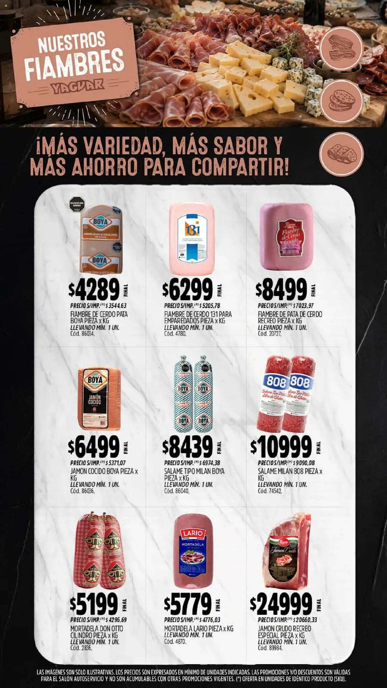 Yaguar - Oferta Semanal Salta │ válido desde el 17/07/2026 | Página: 9 | Productos: Pata de cerdo, Jamón cocido, Jamón crudo, Mortadela