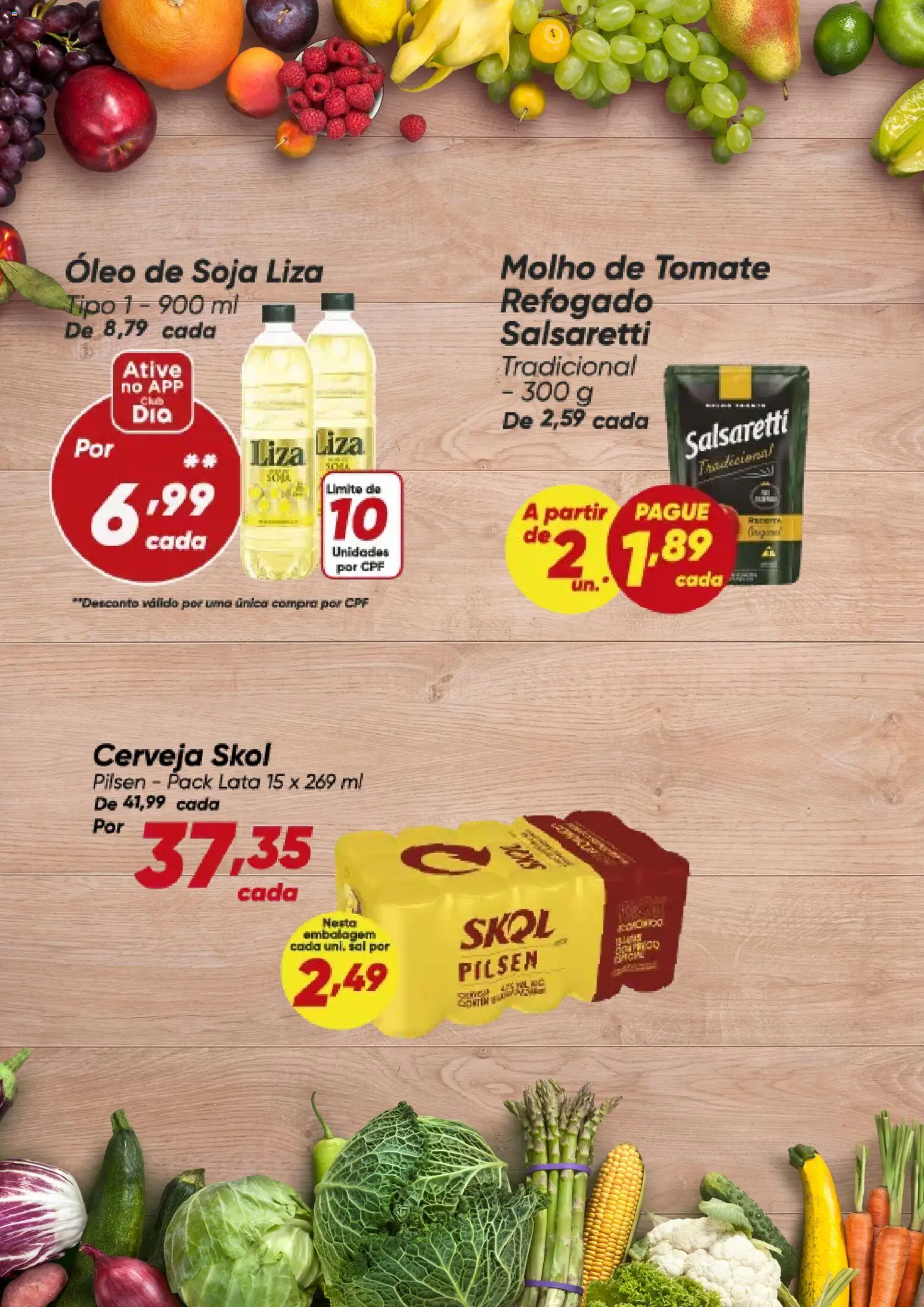 Dia Folheto - válido de 11.06.2026 | Página: 2 | Produtos: Molho de tomate, Óleo, Cerveja, Soja