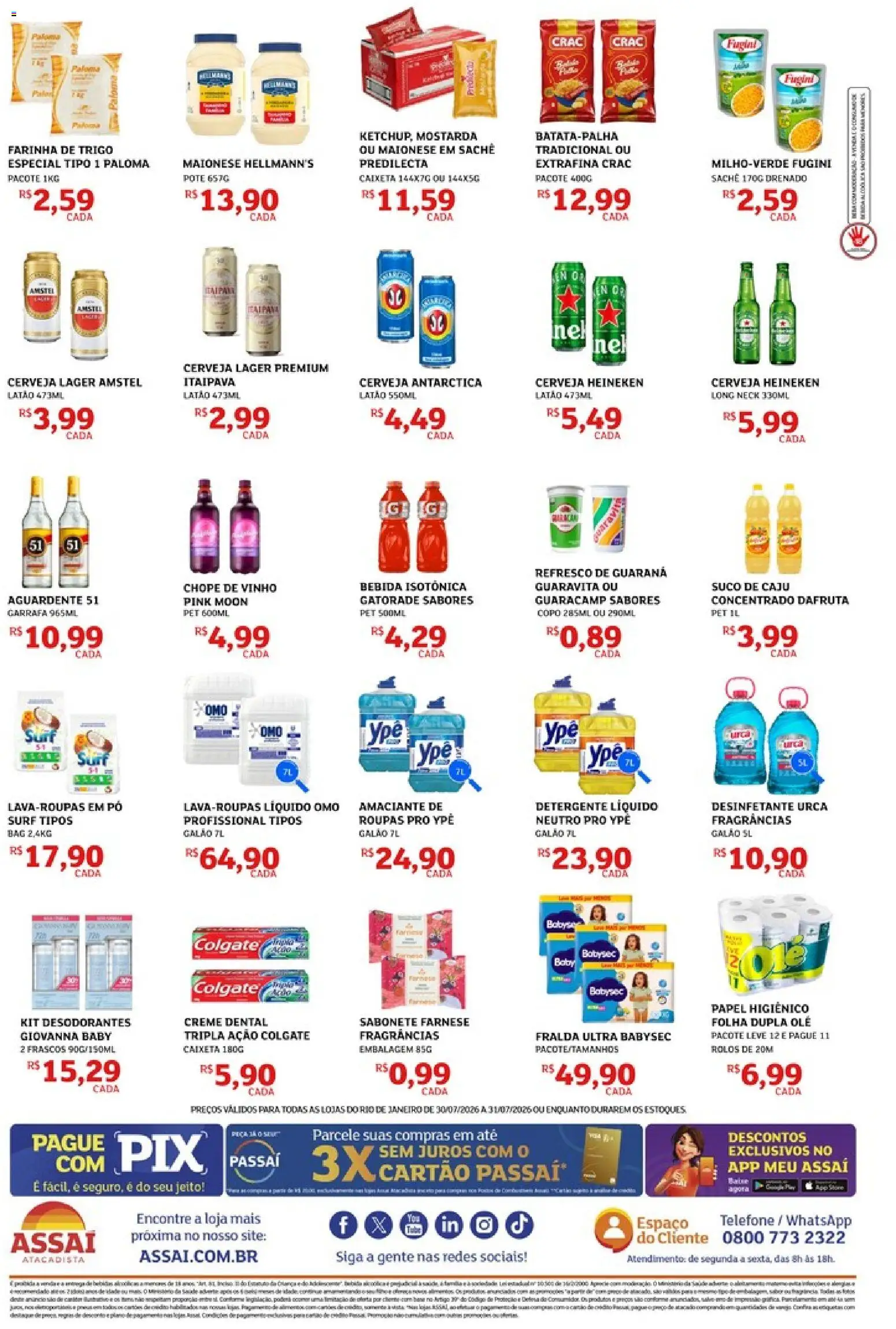 Assaí Atacadista Folheto - válido de 30/07/2026 | Página: 2 | Produtos: Detergente, Creme, Sabonete, Creme dental