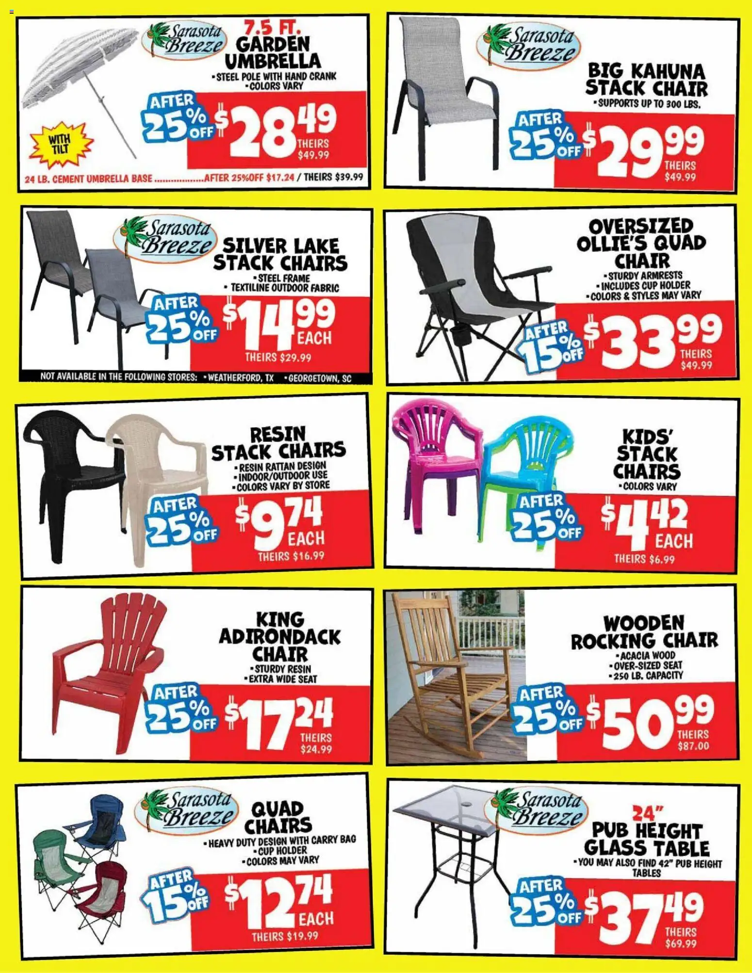 Ollie's Weekly Ad - valid from 07/03/2026 | Page: 2 | Products: Table, Chair, Umbrella, Bag