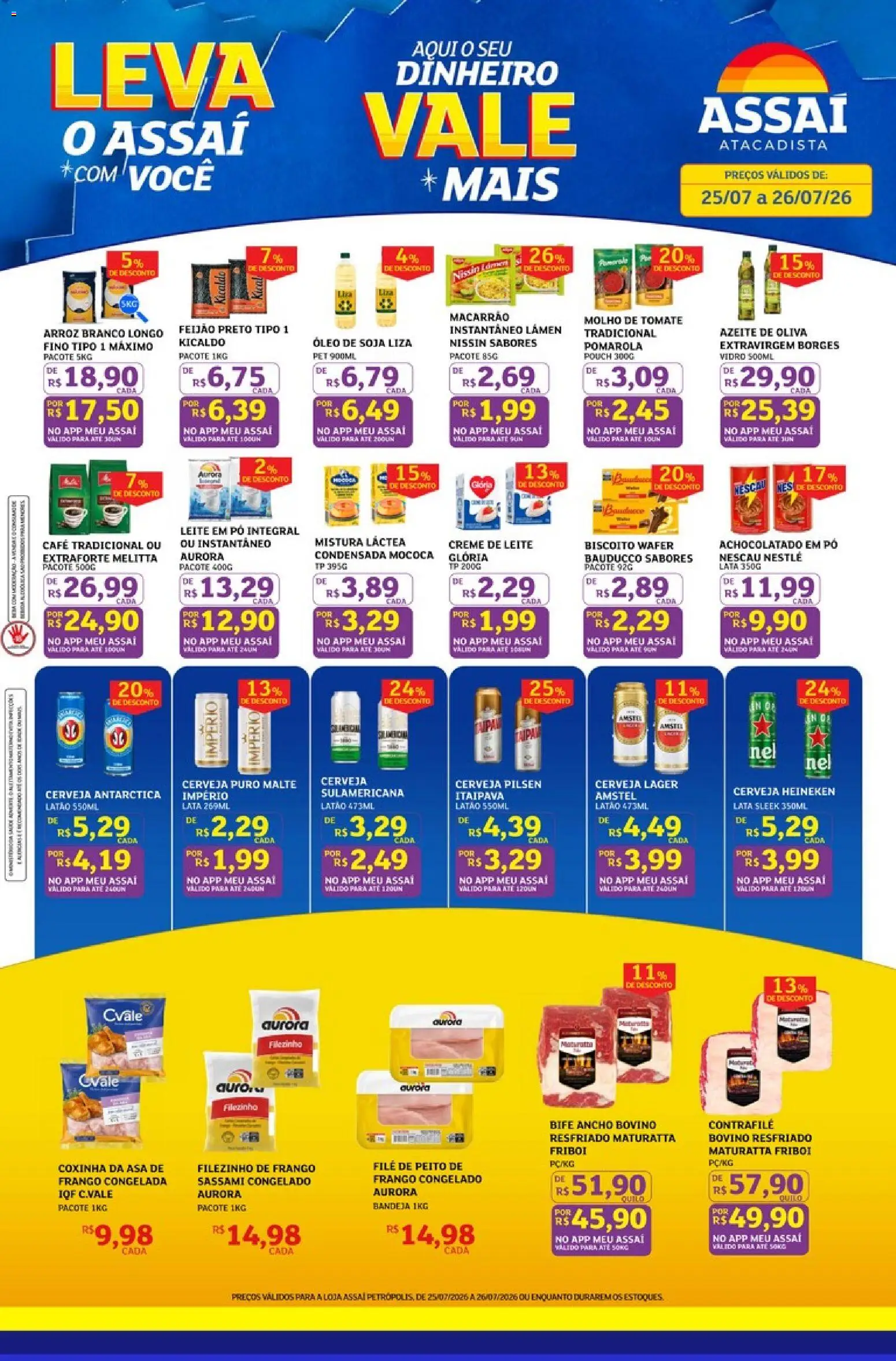 Assaí Atacadista Folheto - válido de 25/07/2026 | Página: 1 | Produtos: Pó, Macarrão, Creme, Leite em pó