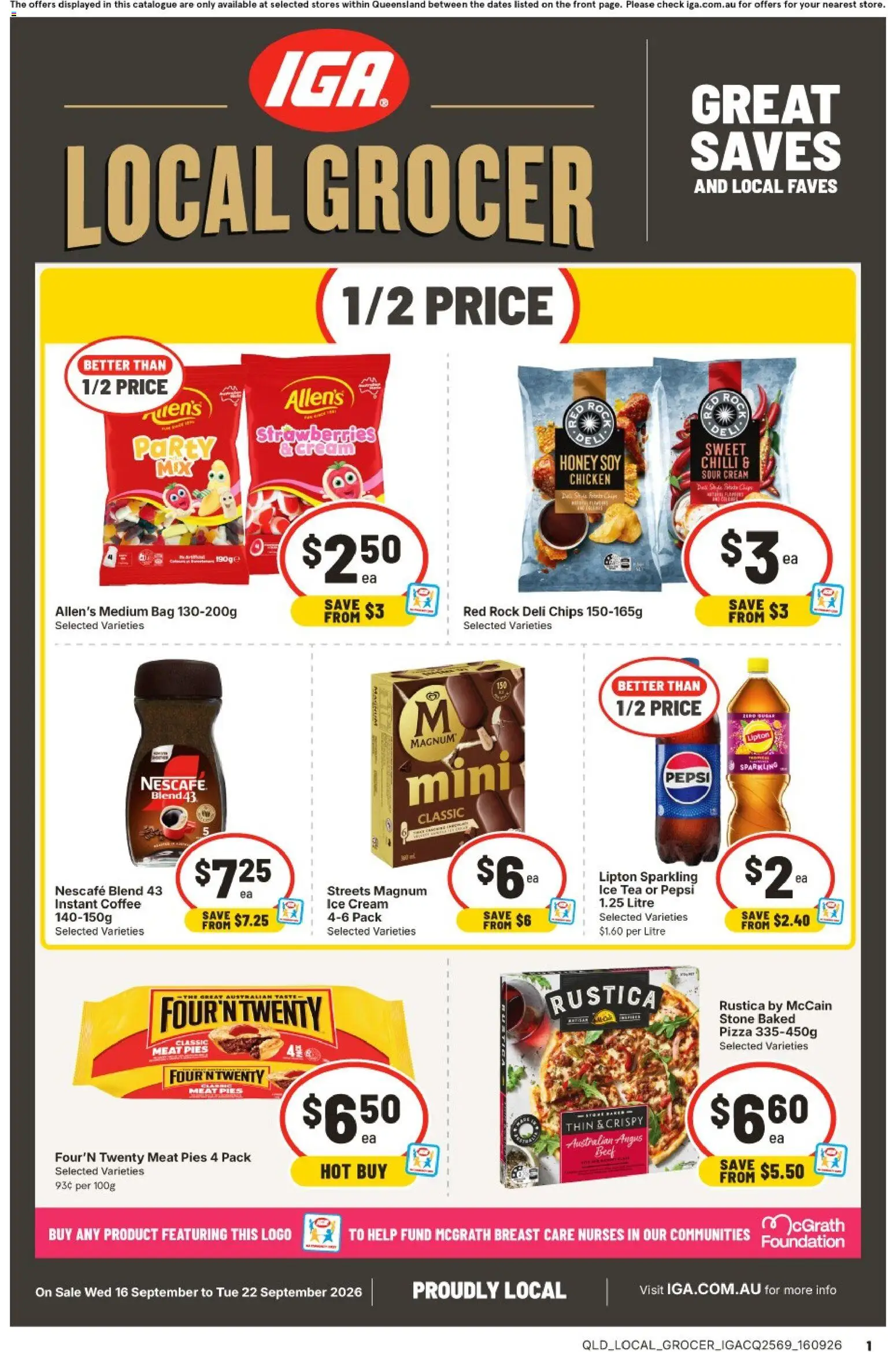 IGA catalogue - valid from 16/09/2026 | Page: 1 | Products: Coffee, Chicken, Chips, Nescafe