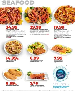 Preview of HyVee weekly ads valid from 08/31/2026 | Page: 21 | Products: Corn, Tilapia, Herb butter, Seafood