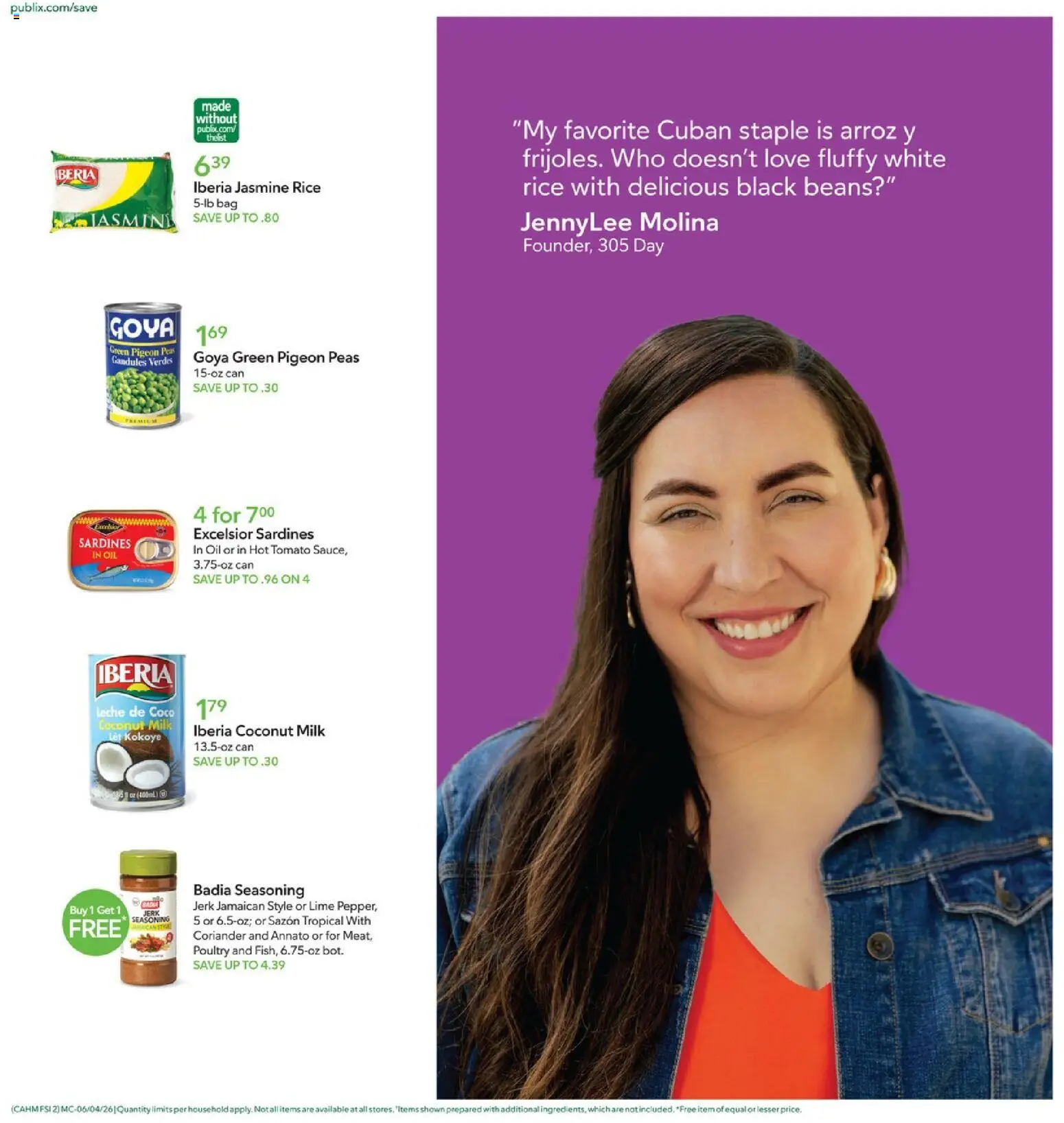 Publix Ad - valid from 04.06.2026 | Page: 2 | Products: Rice, Lime, Poultry, Bag