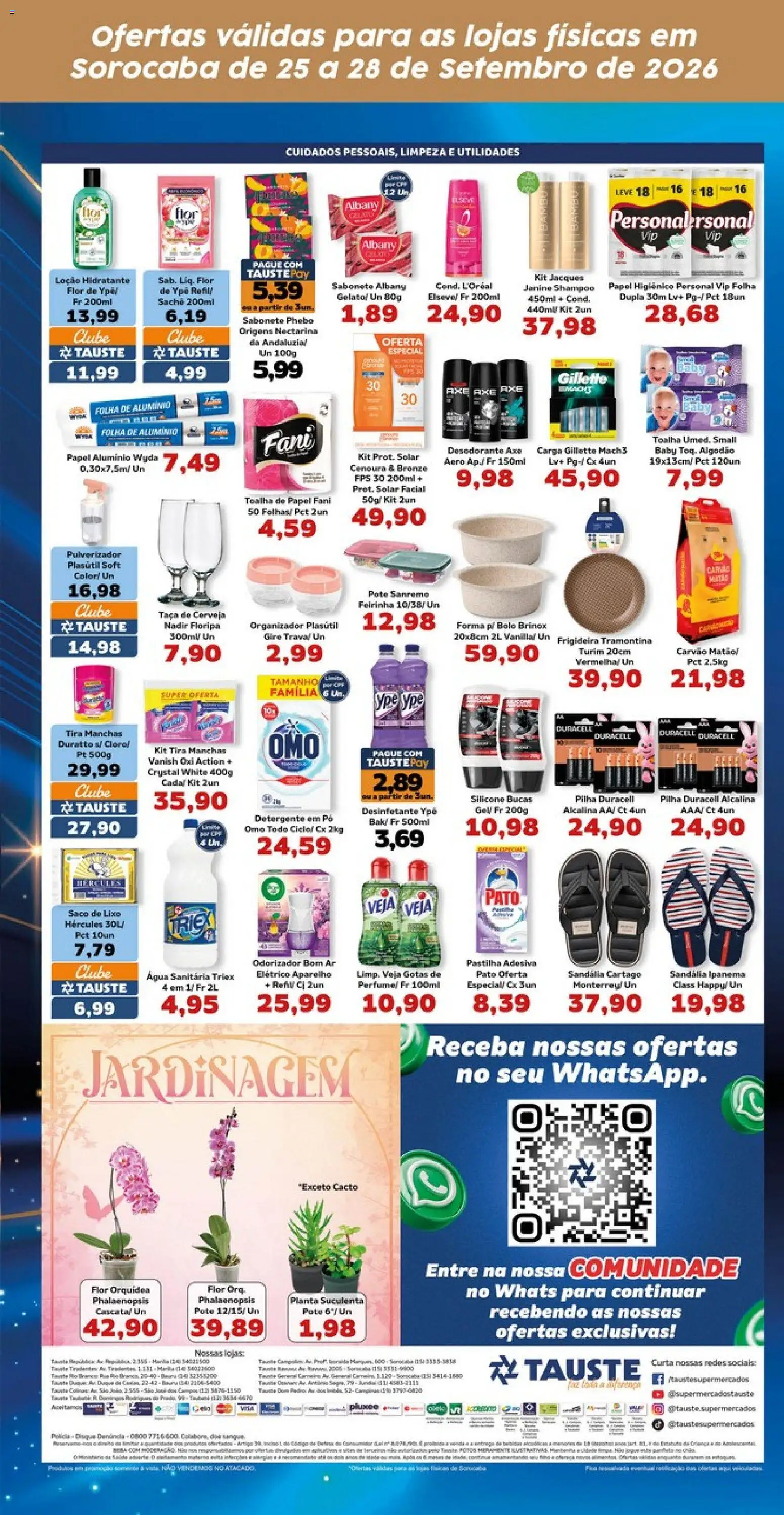 Tauste Folheto - válido de 25/09/2026 | Página: 5 | Produtos: Patê, Tira manchas, Água, Vanish