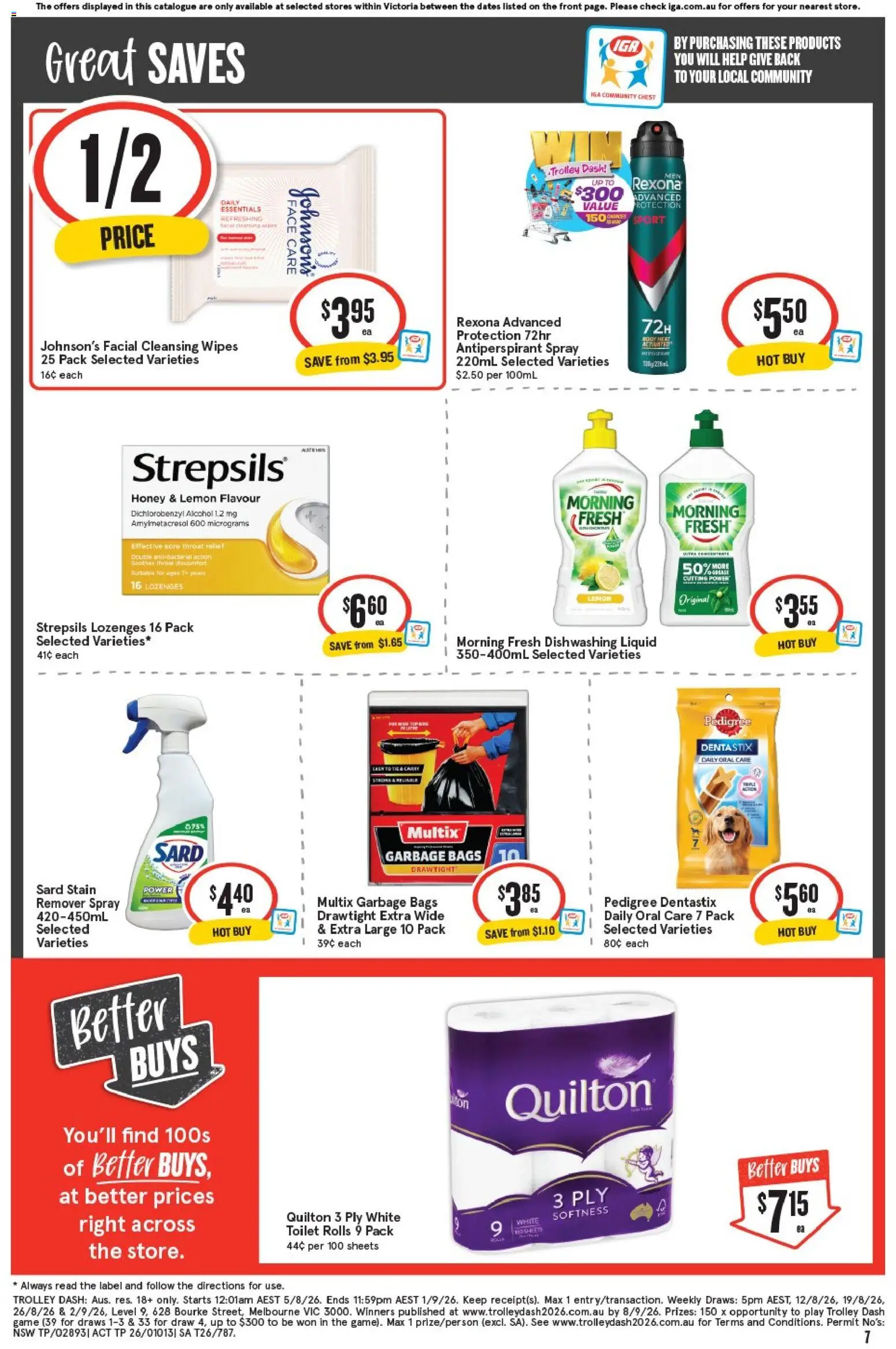 IGA catalogue - valid from 19/08/2026 | Page: 8 | Products: Toilet, Alcohol, Garbage bags, Trolley