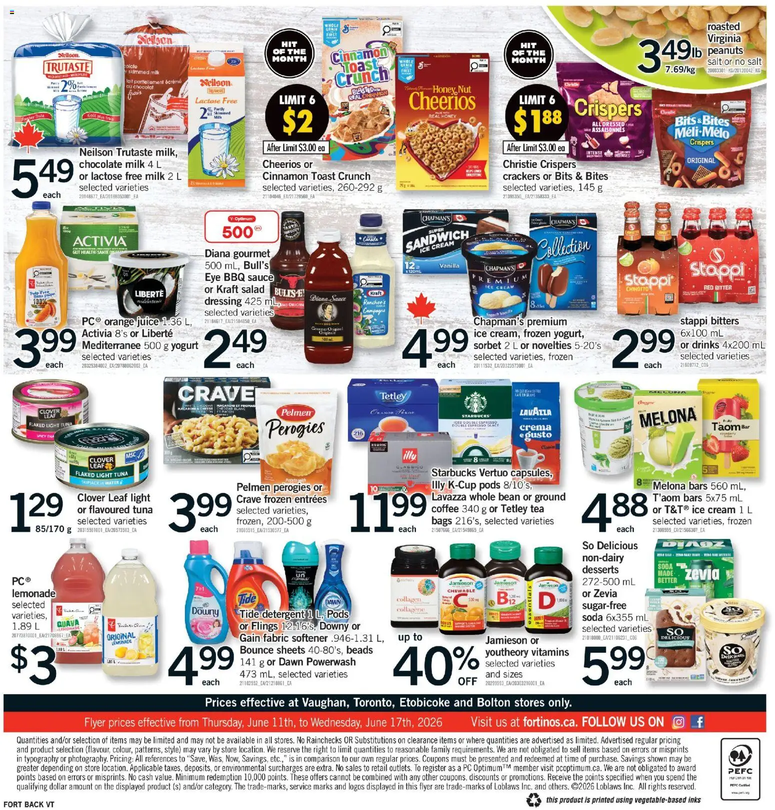 Fortinos flyer valid from 11.06.2026 | Page: 2 | Products: Tea, Ice cream, PC, Coffee
