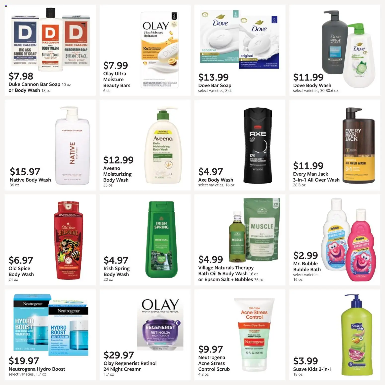 Fareway Monthly Ad - valid from 08/03/2026 | Page: 34 | Products: Axe, Night Cream, Bar Soap, Water