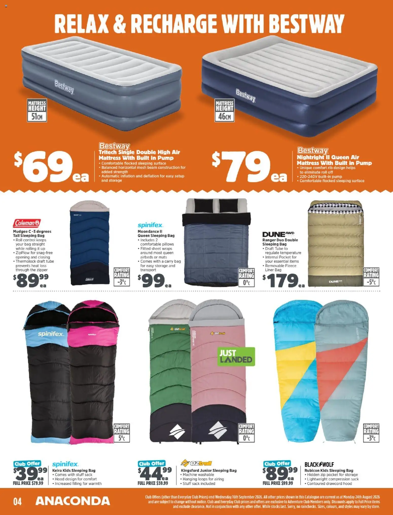 Anaconda catalogue - valid from 24/08/2026 | Page: 4 | Products: Compression, Bag, Mattress