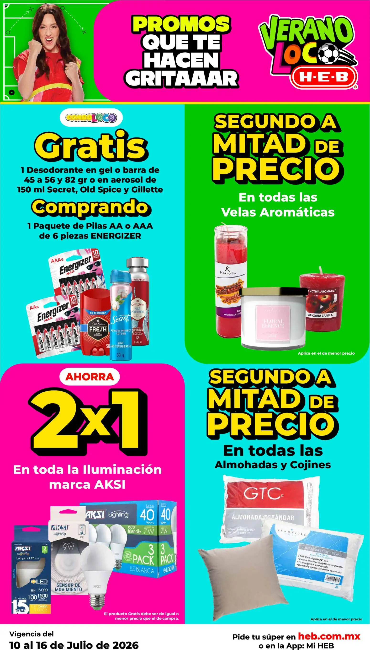 Nuevas ofertas de H-E-B válidas en toda la República Mexicana desde el 10/07/2026. ¡Encuentra las mejores ofertas en H-E-B folleto! | Página: 11 | Productos: Algodón, Barra, Lámpara, Pilas