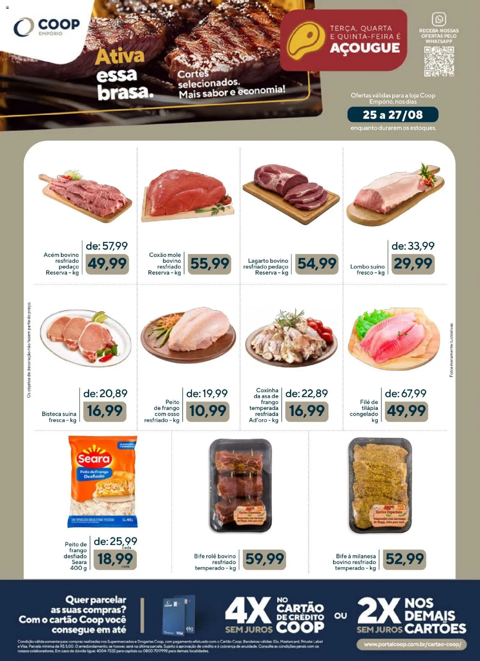 Coop Folheto - válido de 25/08/2026 | Página: 2 | Produtos: Coxão mole, Frango, Filé de tilápia, Peito de frango