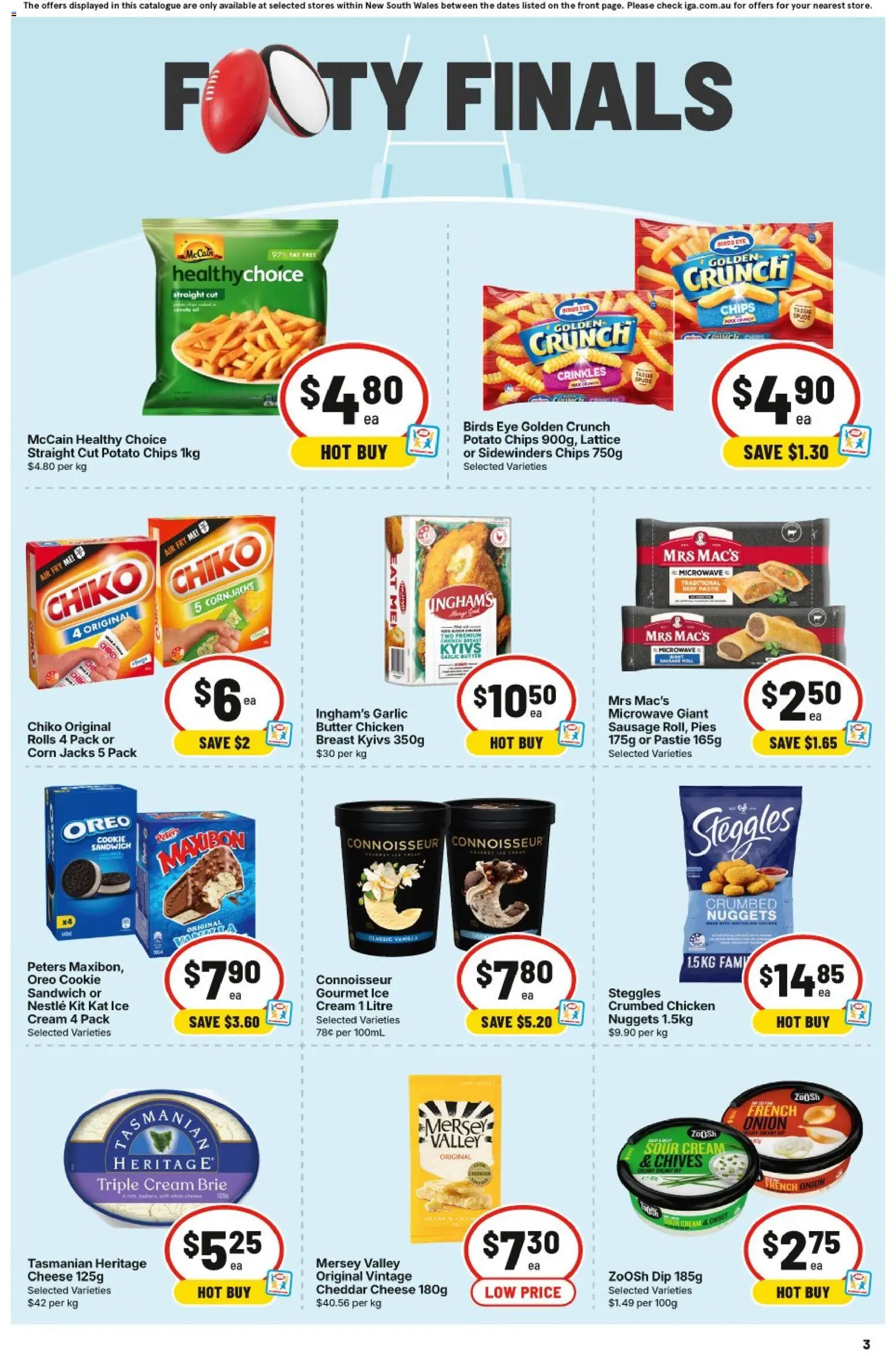 IGA catalogue - valid from 16/09/2026 | Page: 4 | Products: Butter, Cheese, Chicken breast, Pies