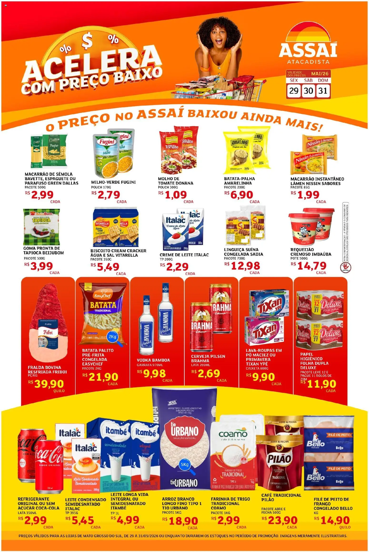 Assaí Atacadista Folheto - válido de 29.05.2026 | Página: 1 | Produtos: Farinha de trigo, Café, Cerveja, Requeijão