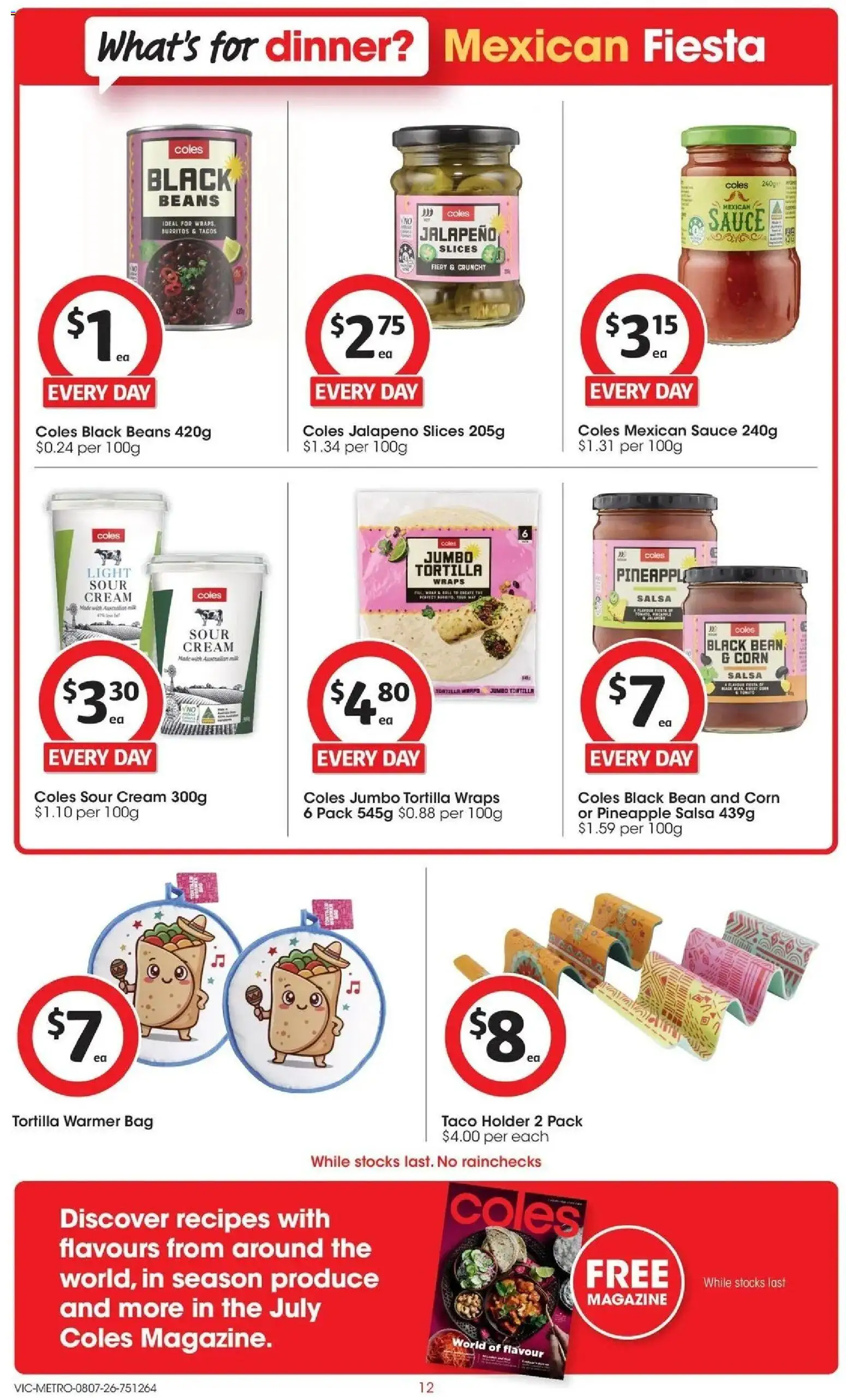 Coles catalogue - valid from 07/07/2026 | Page: 12 | Products: Light, Sour cream, Cream, Sauce