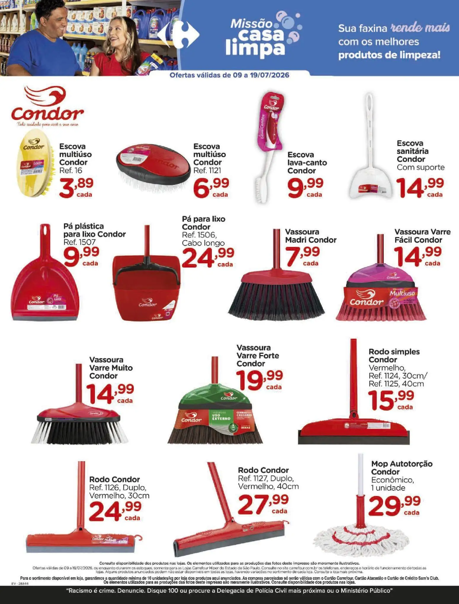 Carrefour Folheto - válido de 09/07/2026 | Página: 10 | Produtos: Mop, Pá, Vassoura, Rodo