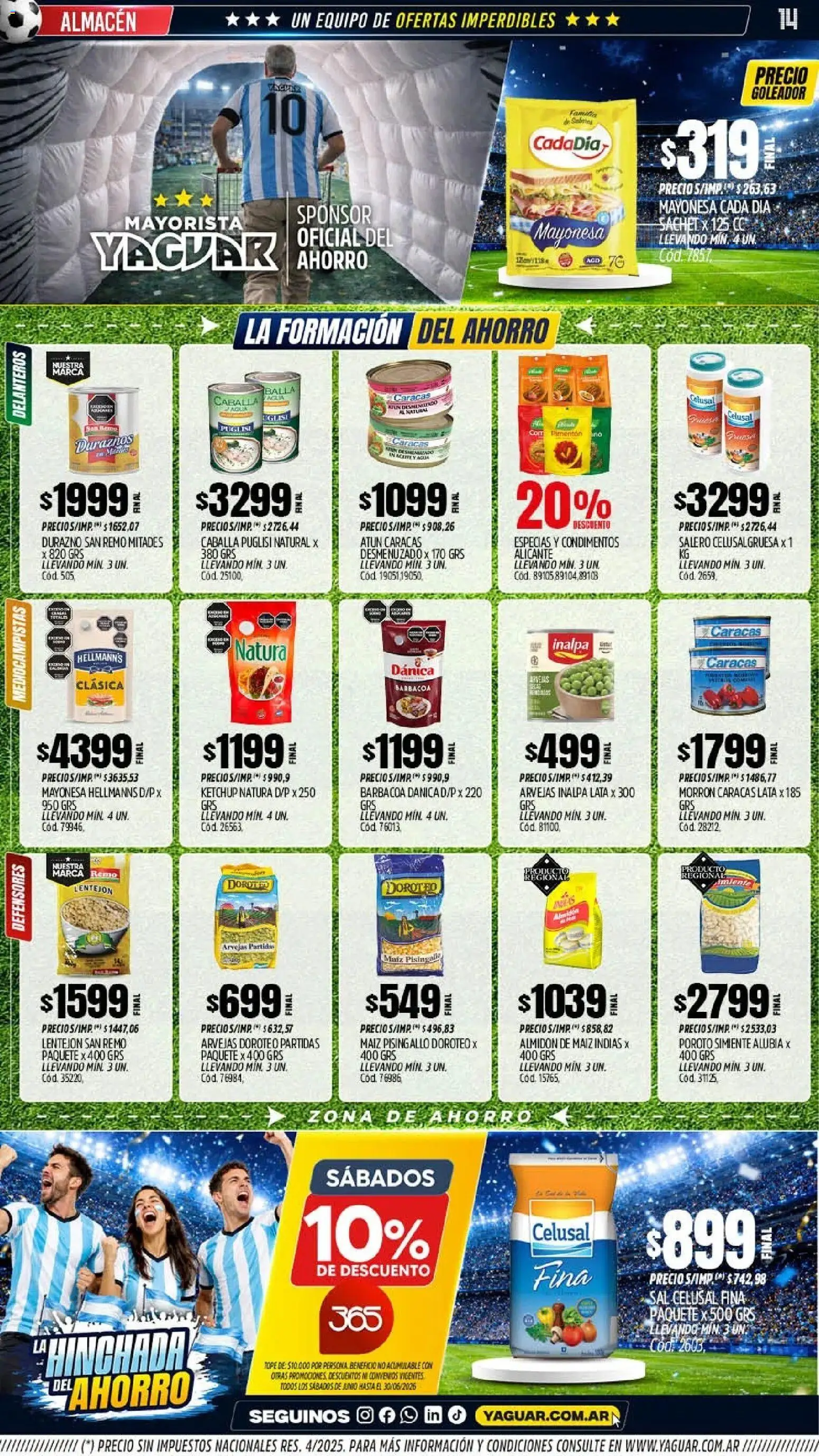 Yaguar - Oferta Semanal San Juan │ válido desde el 01.06.2026 | Página: 13 | Productos: Sal, Atún, Pimentón, Caballa