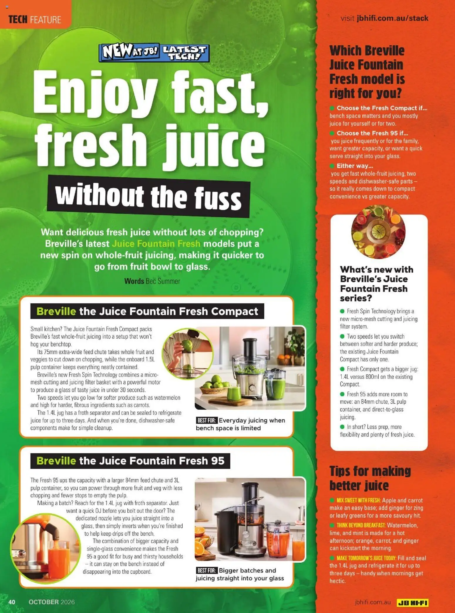 JB Hi-Fi catalogue - valid from 01/10/2026 | Page: 40 | Products: Door, Ingredients, Ginger, Fruit