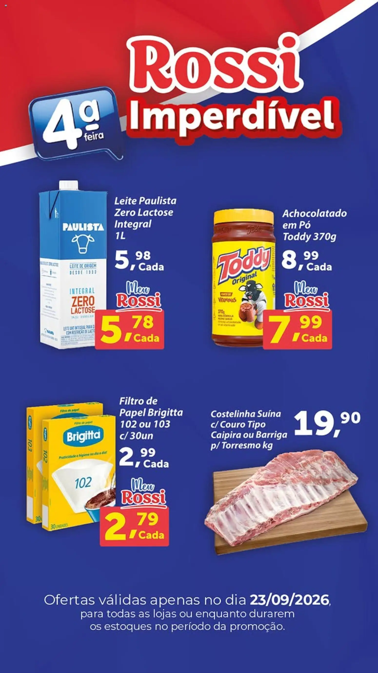 Rossi Supermercados Folheto - válido de 23/09/2026 | Página: 2 | Produtos: Pó, Achocolatado, Leite