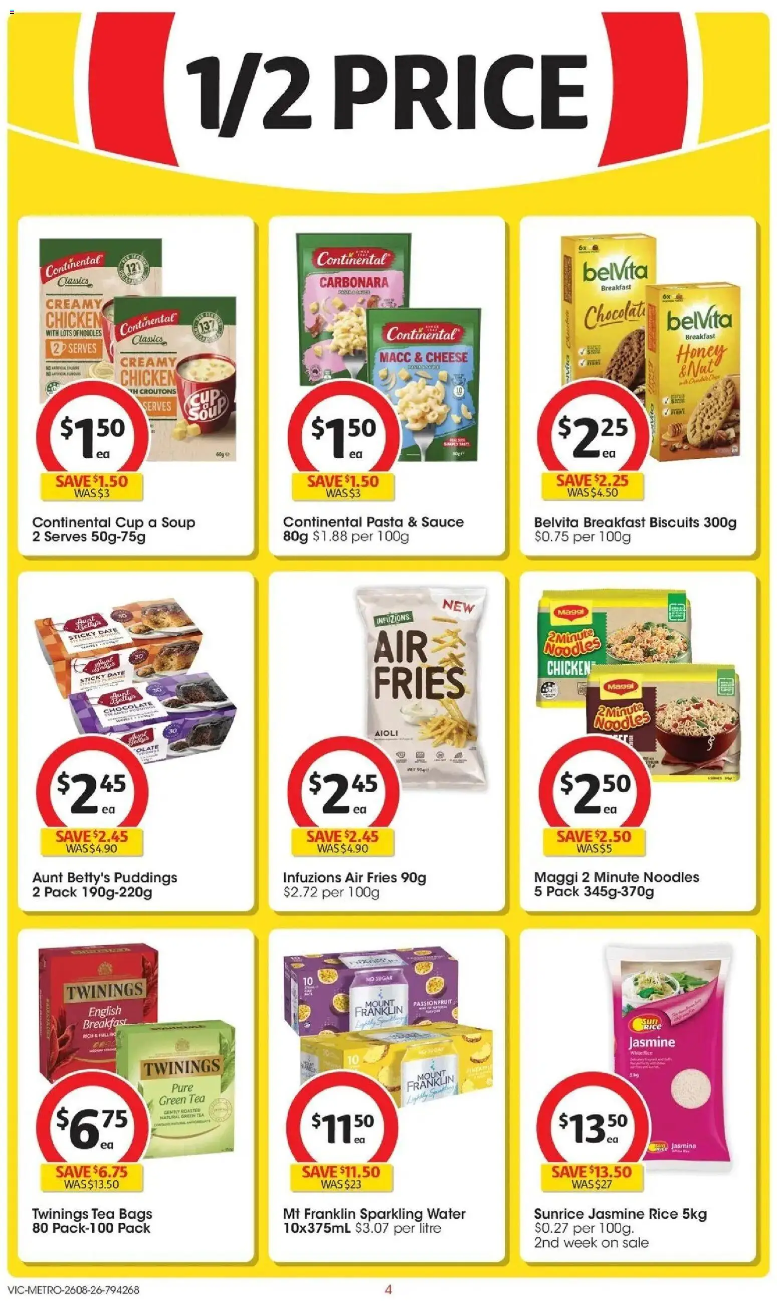 ﻿Coles catalogue valid from 26/08/2026 > Online Australia | Page: 4 | Products: Fries, Tea, Pineapple, Green tea