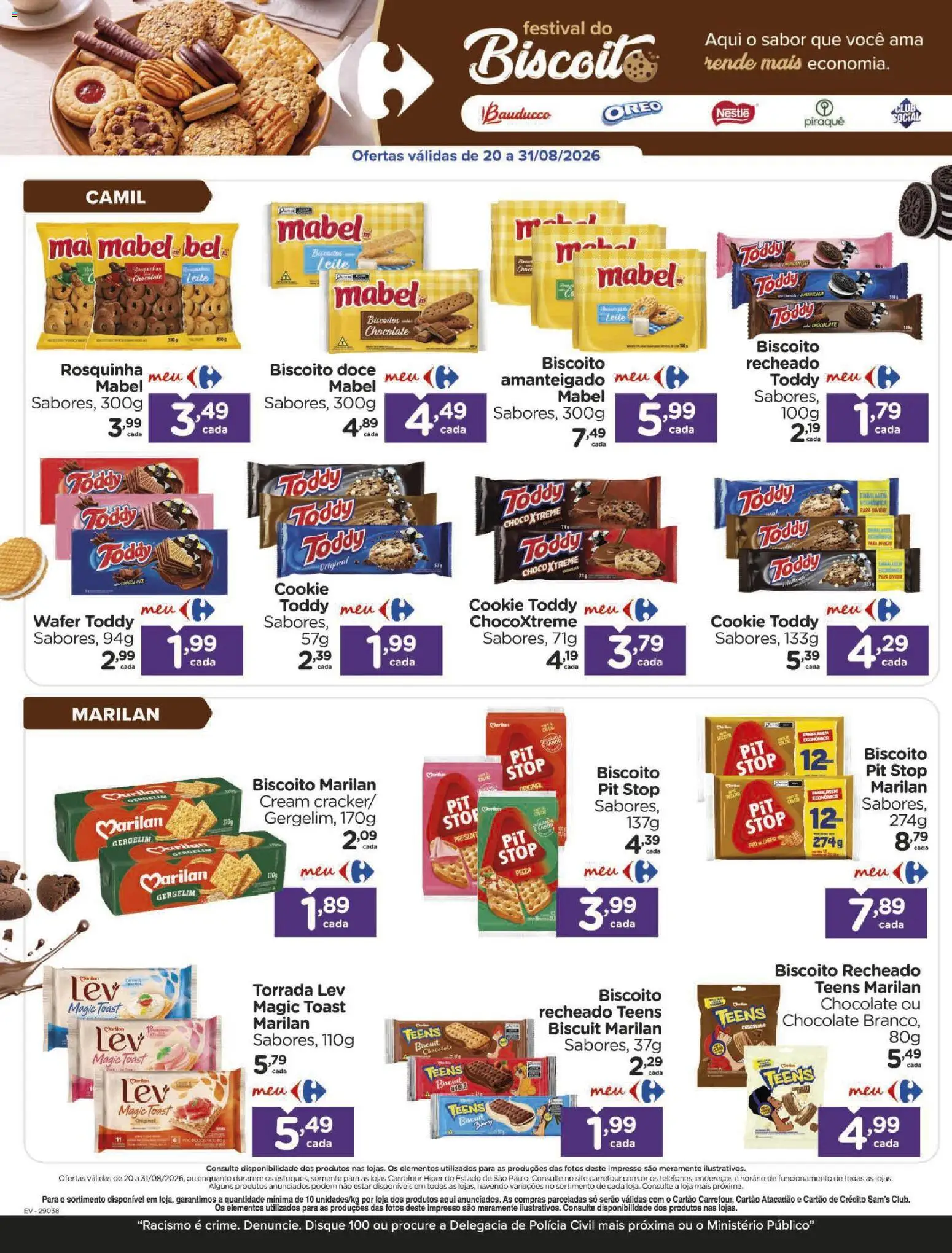 Carrefour Folheto - válido de 21/08/2026 | Página: 3 | Produtos: Gergelim, Doce, Rosquinha, Biscoito recheado