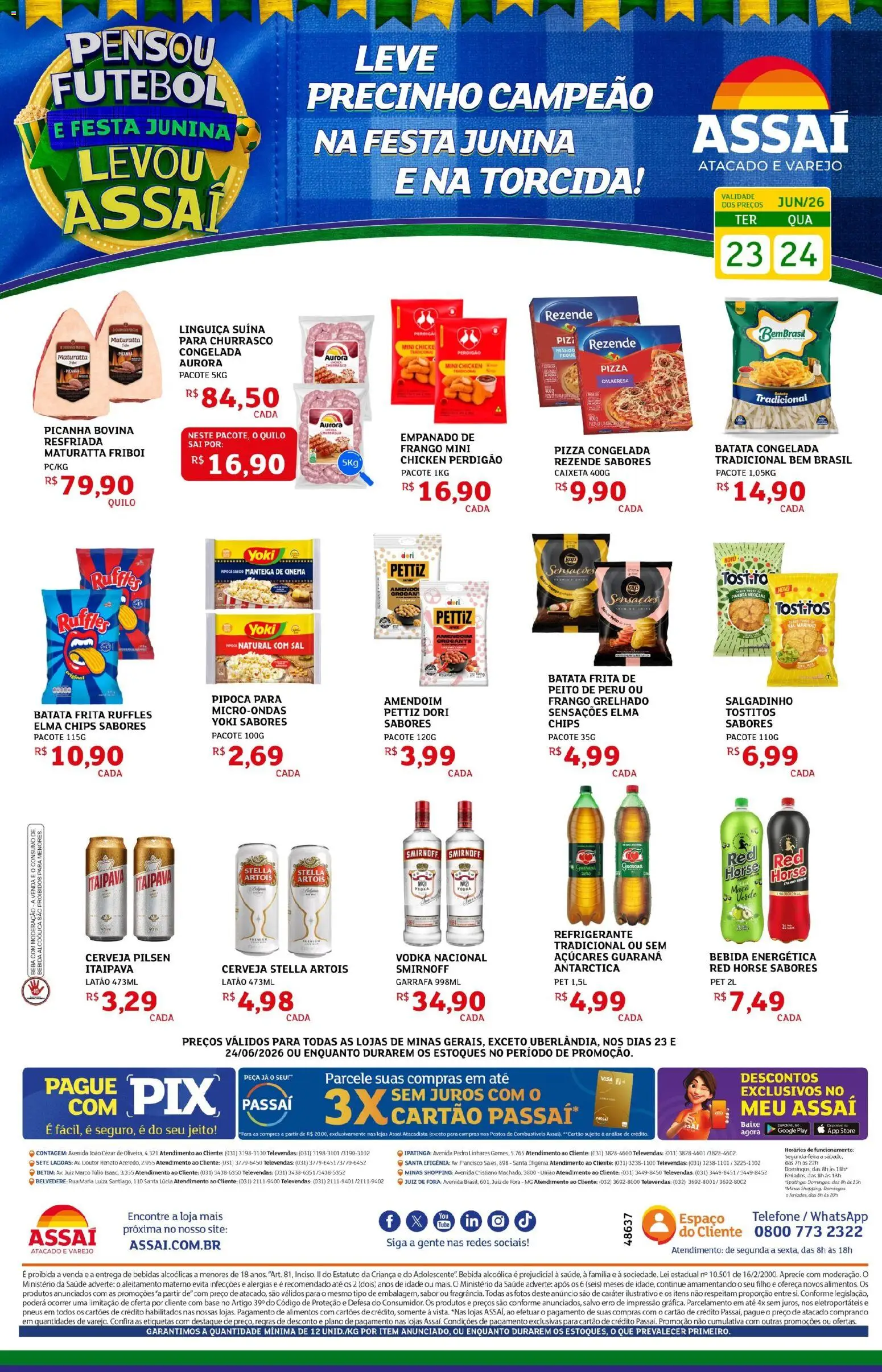 Assaí Atacadista Folheto - válido de 23/06/2026 | Página: 1 | Produtos: Manteiga, Base, Vodka, Refrigerante