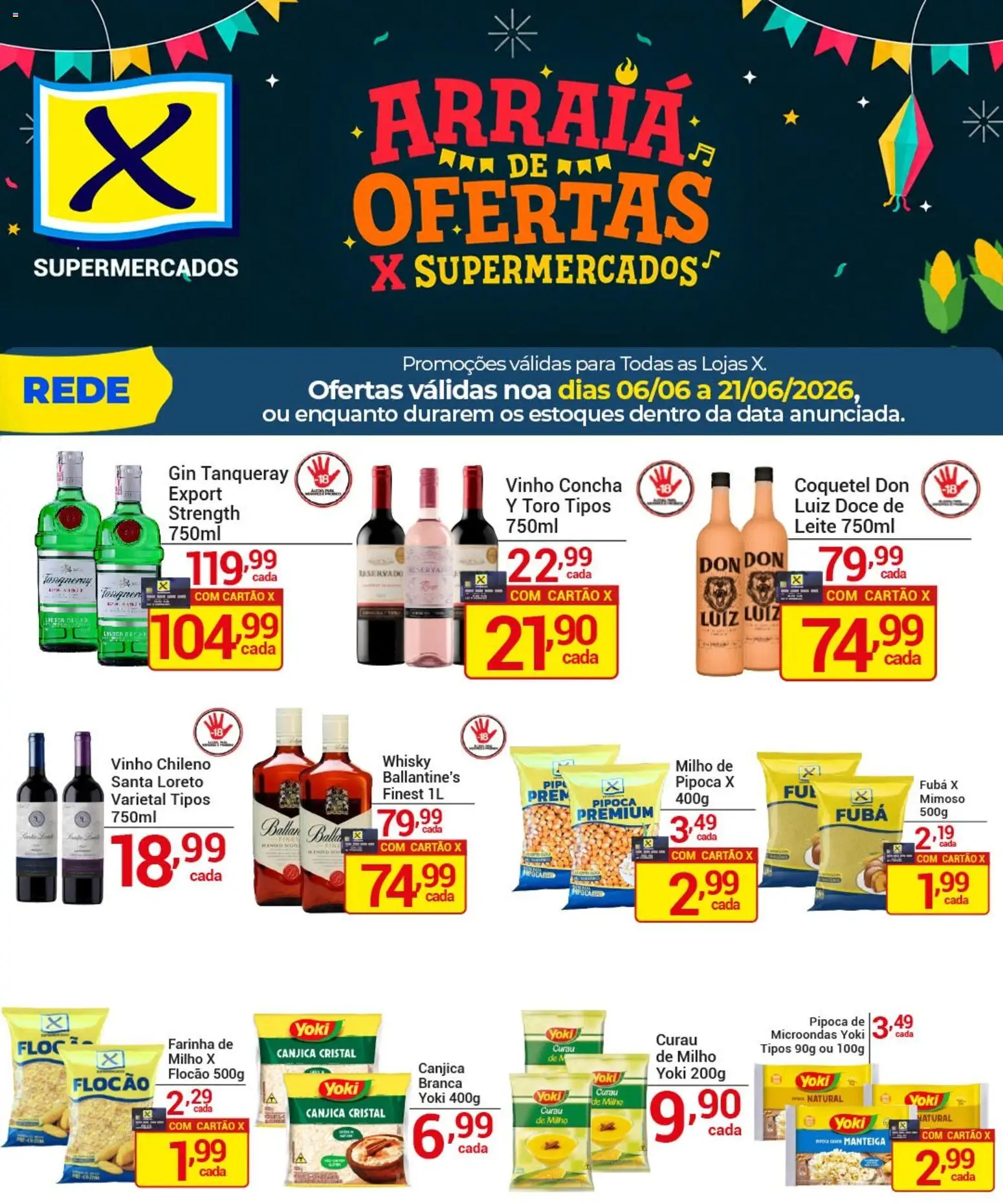 X Supermercados Folheto - válido de 06.06.2026 | Página: 2 | Produtos: Whisky, Leite, Manteiga, Gin