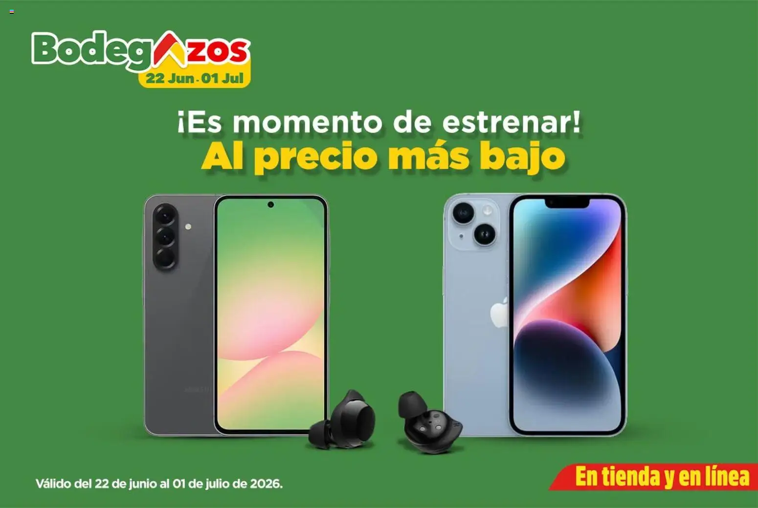 Nuevas ofertas de Bodega Aurrerá válidas en toda la República Mexicana desde el 22/06/2026. ¡Encuentra las mejores ofertas en Bodega Aurrerá folleto Celular al precio más bajo! | Página: 1