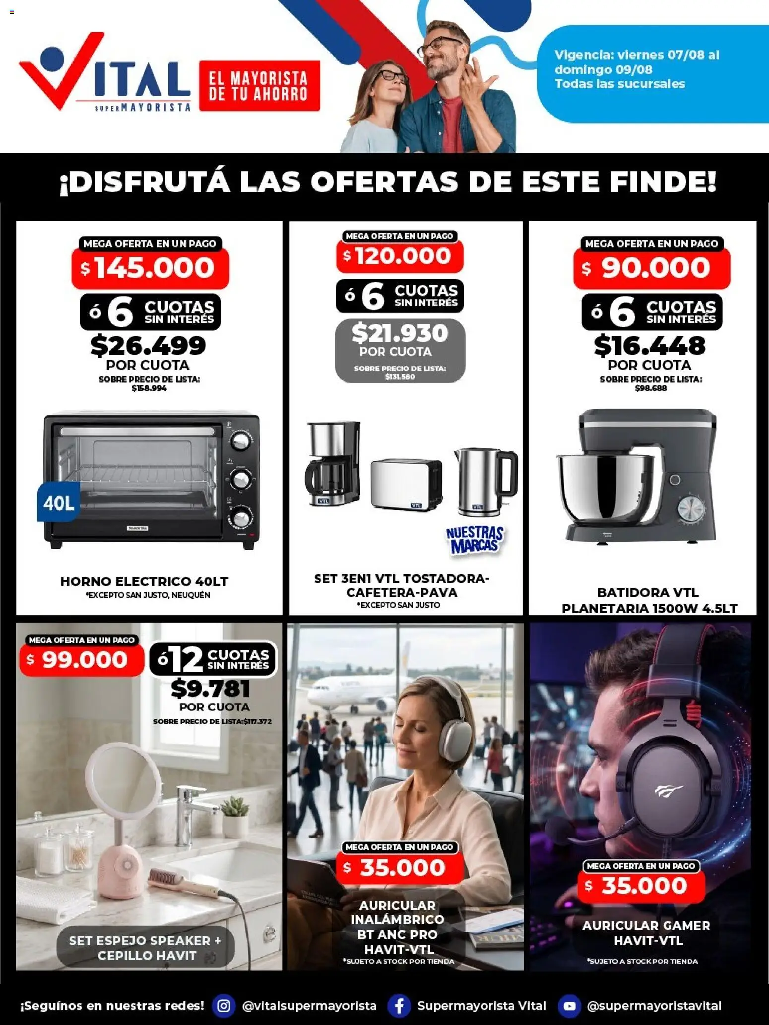 Vital - Ofertas fin Salta │ válido desde el 07/08/2026 | Página: 2 | Productos: Batidora, Tostadora, Sobre, Horno eléctrico