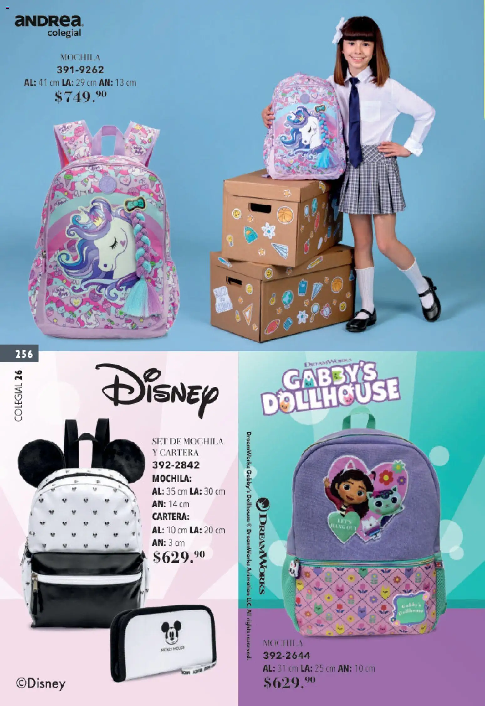 Nuevas ofertas de Andrea válidas en toda la República Mexicana desde el 23/05/2026. ¡Encuentra las mejores ofertas en Andrea catálogo Colegial! | Página: 256 | Productos: Mochila