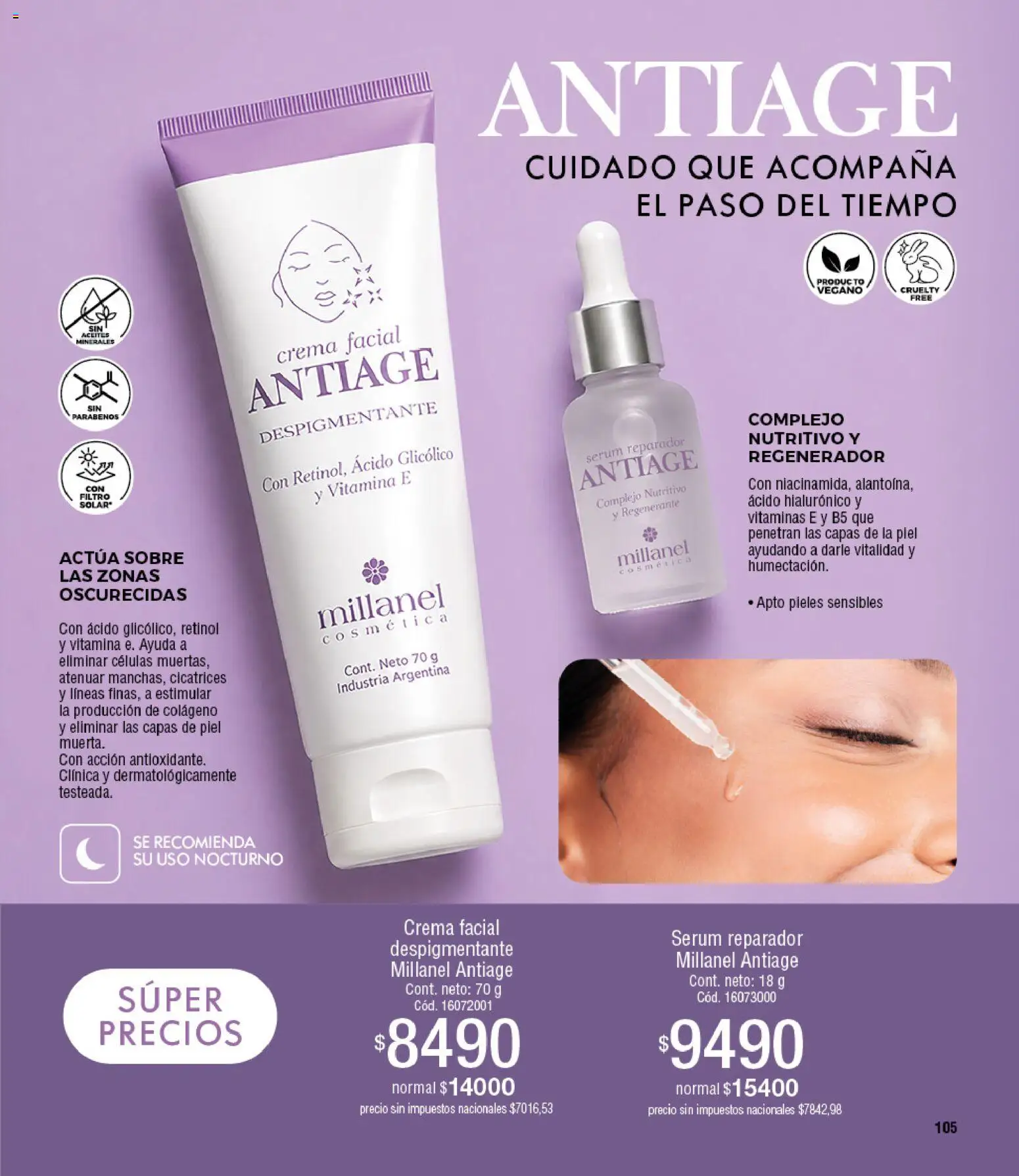 Millanel - Catálogo │ válido desde el 20/07/2026 | Página: 129 | Productos: Vitaminas, Sobre, Crema facial, Serum