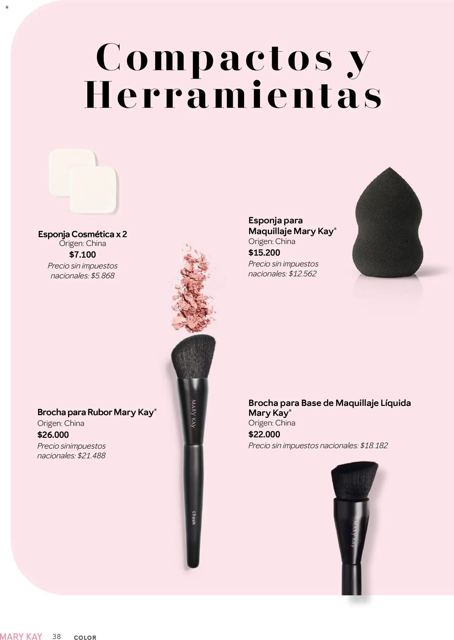 Mary Kay catálogo │ válido desde el 01/08/2026 | Página: 38 | Productos: Base de maquillaje, Maquillaje, Brocha para base, Esponja