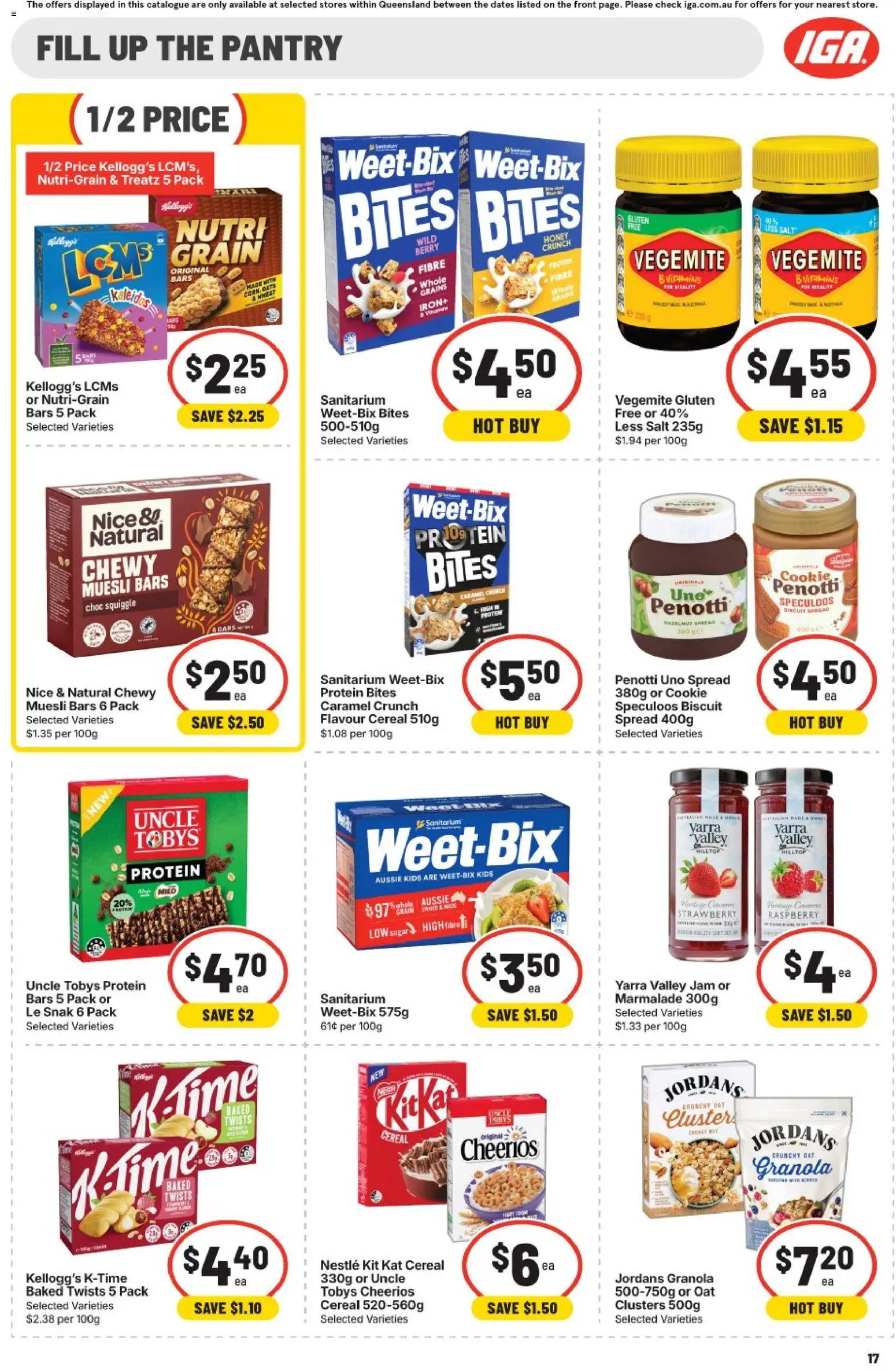 IGA catalogue - valid from 01/07/2026 | Page: 17 | Products: Granola, Cereal, Vegemite, Iron