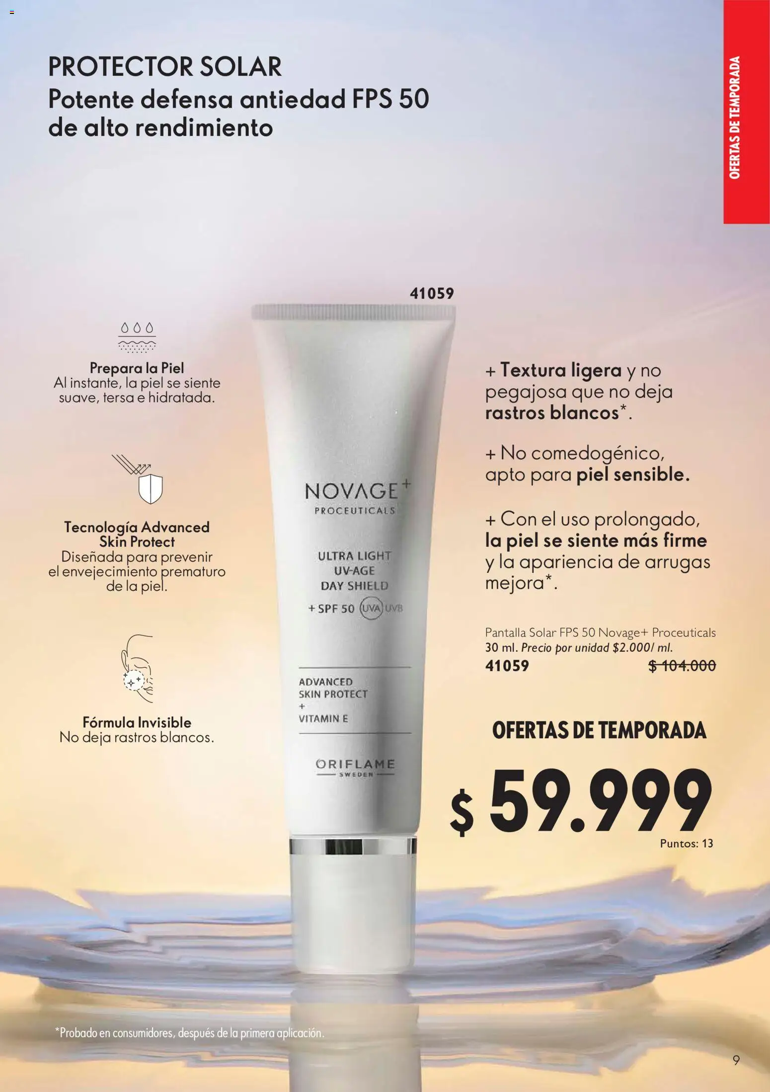 Oriflame revista - valida desde el 01/08/2026 | Página: 9 | Productos: Protector solar