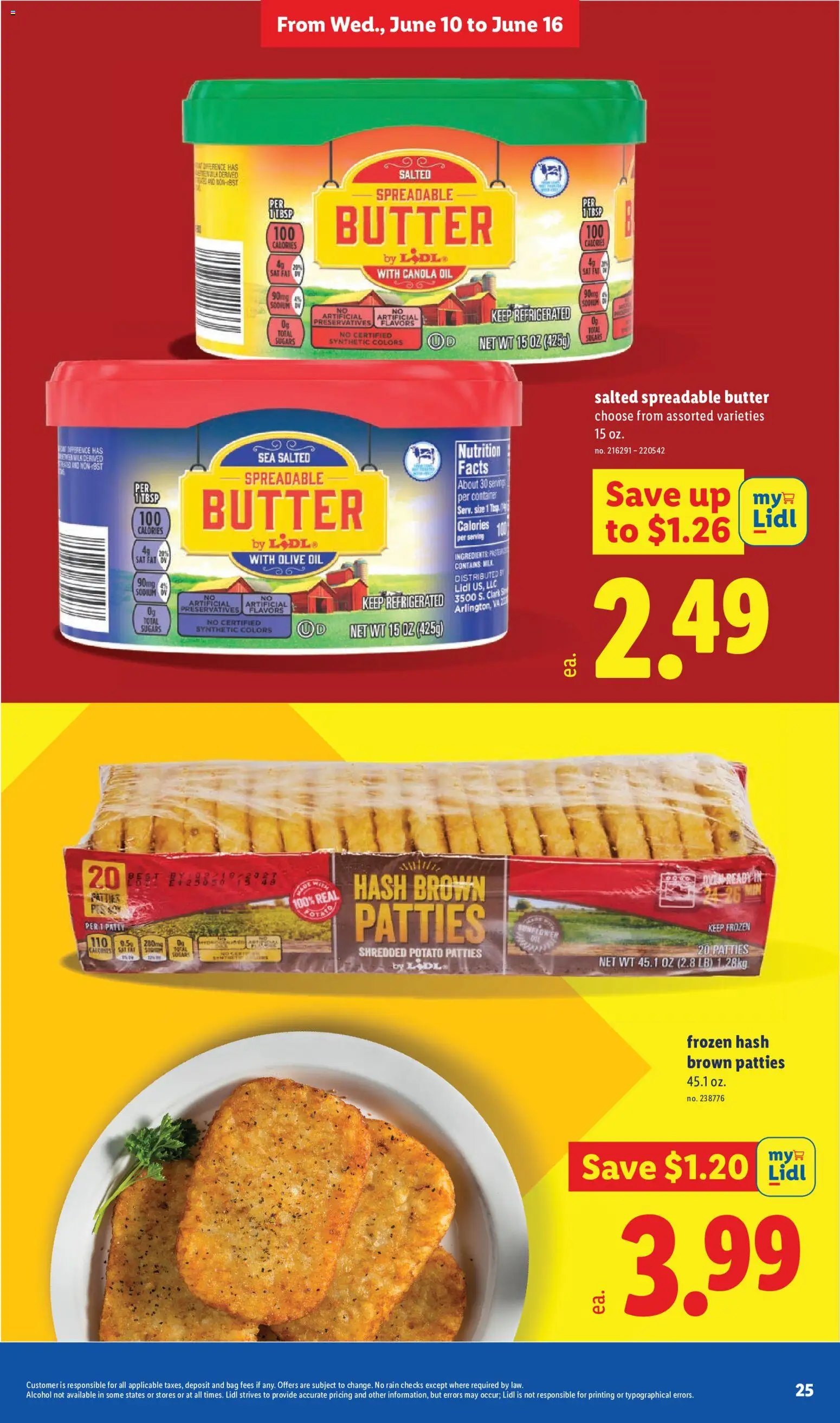 Lidl Weekly Ad - valid from 10.06.2026 | Page: 25 | Products: Milk, Butter, Oil, Bag