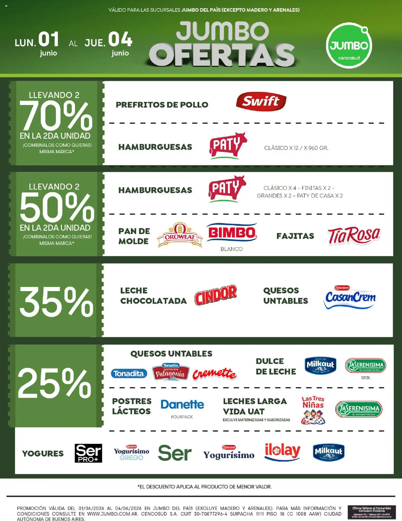 Jumbo ofertas │ válido desde el 01.06.2026 | Página: 2 | Productos: Teléfono, Queso, Pan, Chocolatada