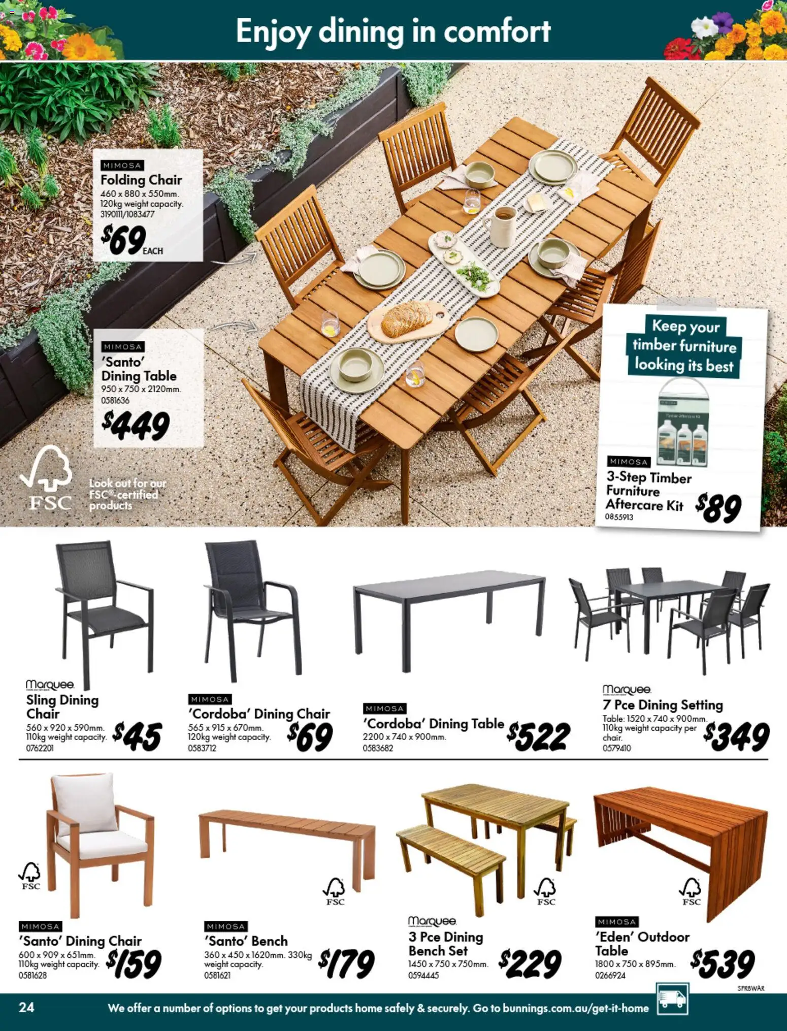 Bunnings Warehouse catalogue - valid from 09/09/2026 | Page: 24 | Products: Table, Dining chair, Weight, Bench