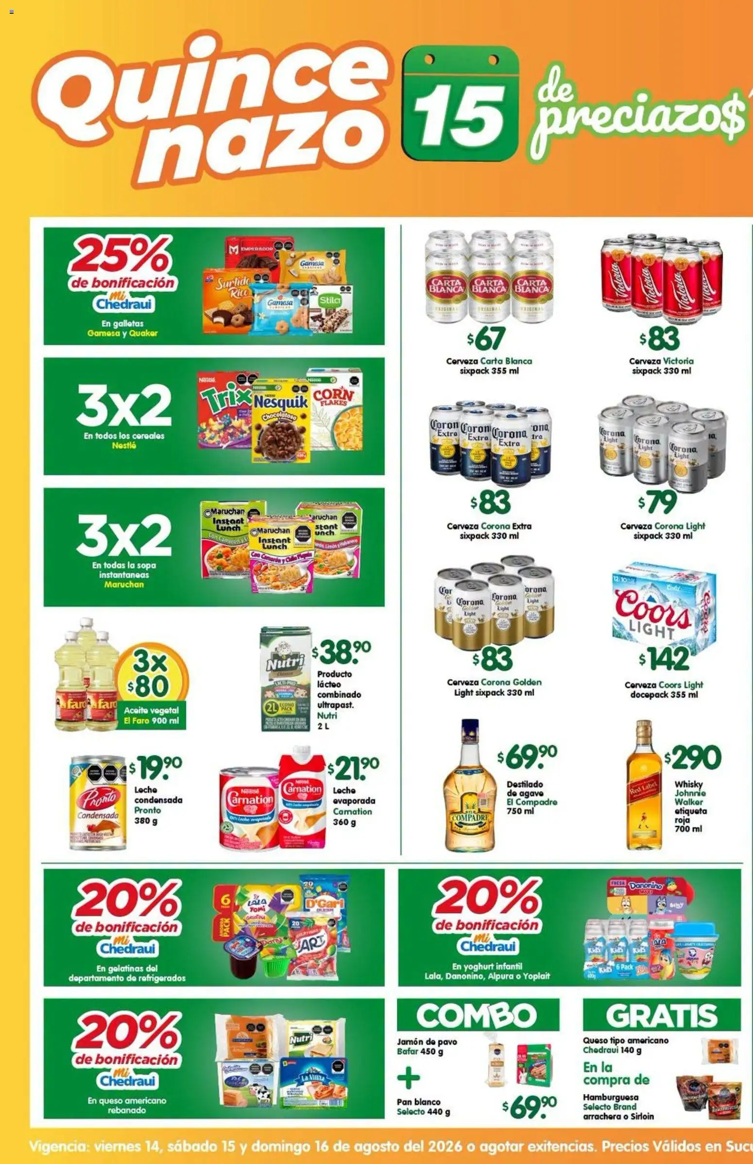 Nuevas ofertas de Arteli válidas en toda la República Mexicana desde el 14/08/2026. ¡Encuentra las mejores ofertas en Arteli folleto Express! | Página: 1 | Productos: Cerveza, Cerveza Corona, Galletas, Hamburguesa