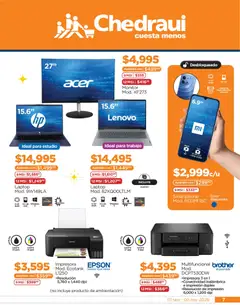 Vista previa de Chedraui Llegan los porti ofertones del otoño, nuevo folleto de la tienda, válido en México a partir del 01/09/2026 | Página: 7 | Productos: Monitor, Impresora, Smartphone, Laptop