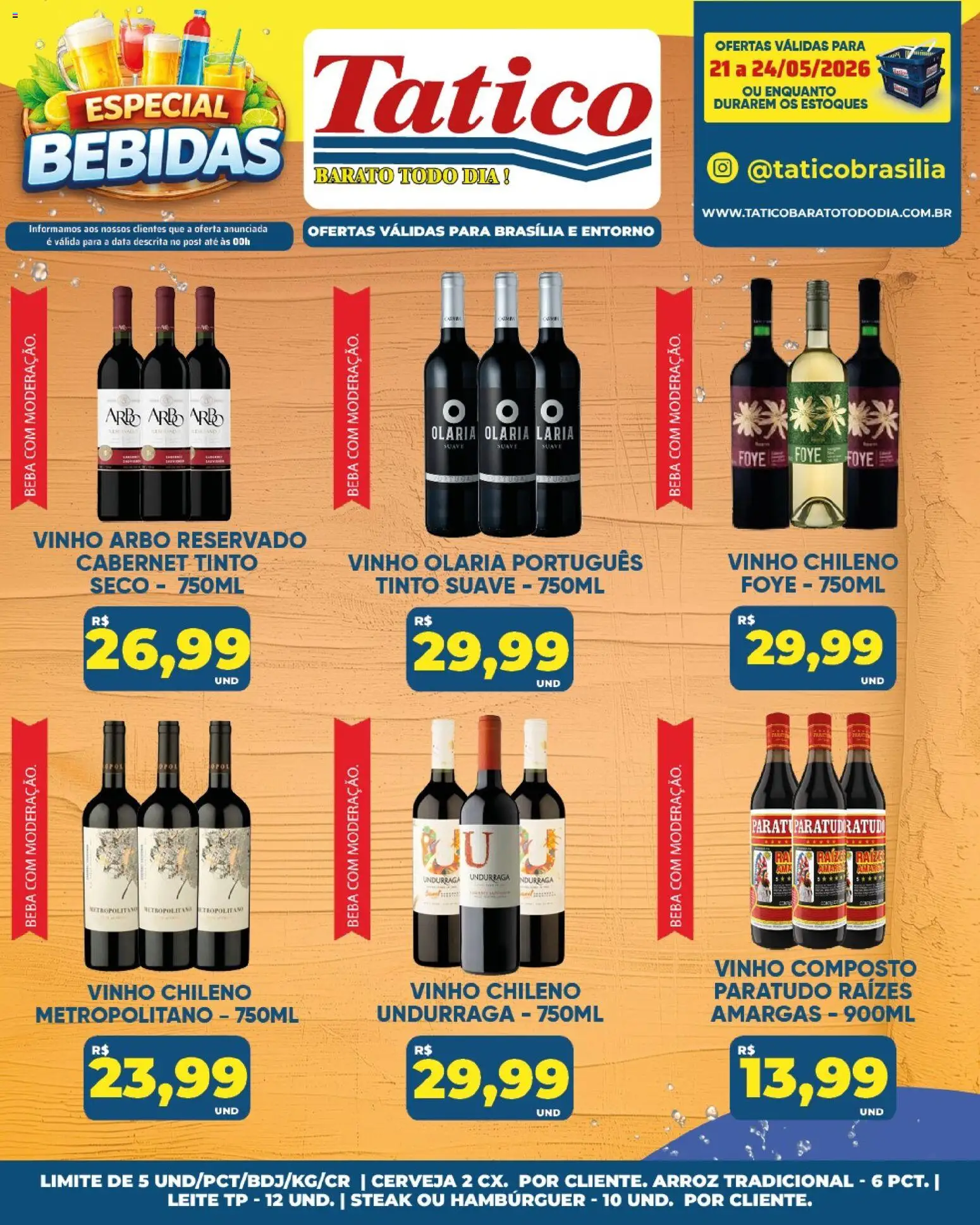 Tatico Folheto - válido de 22.05.2026 | Página: 33 | Produtos: Leite, Vinho, Cerveja, Hambúrguer