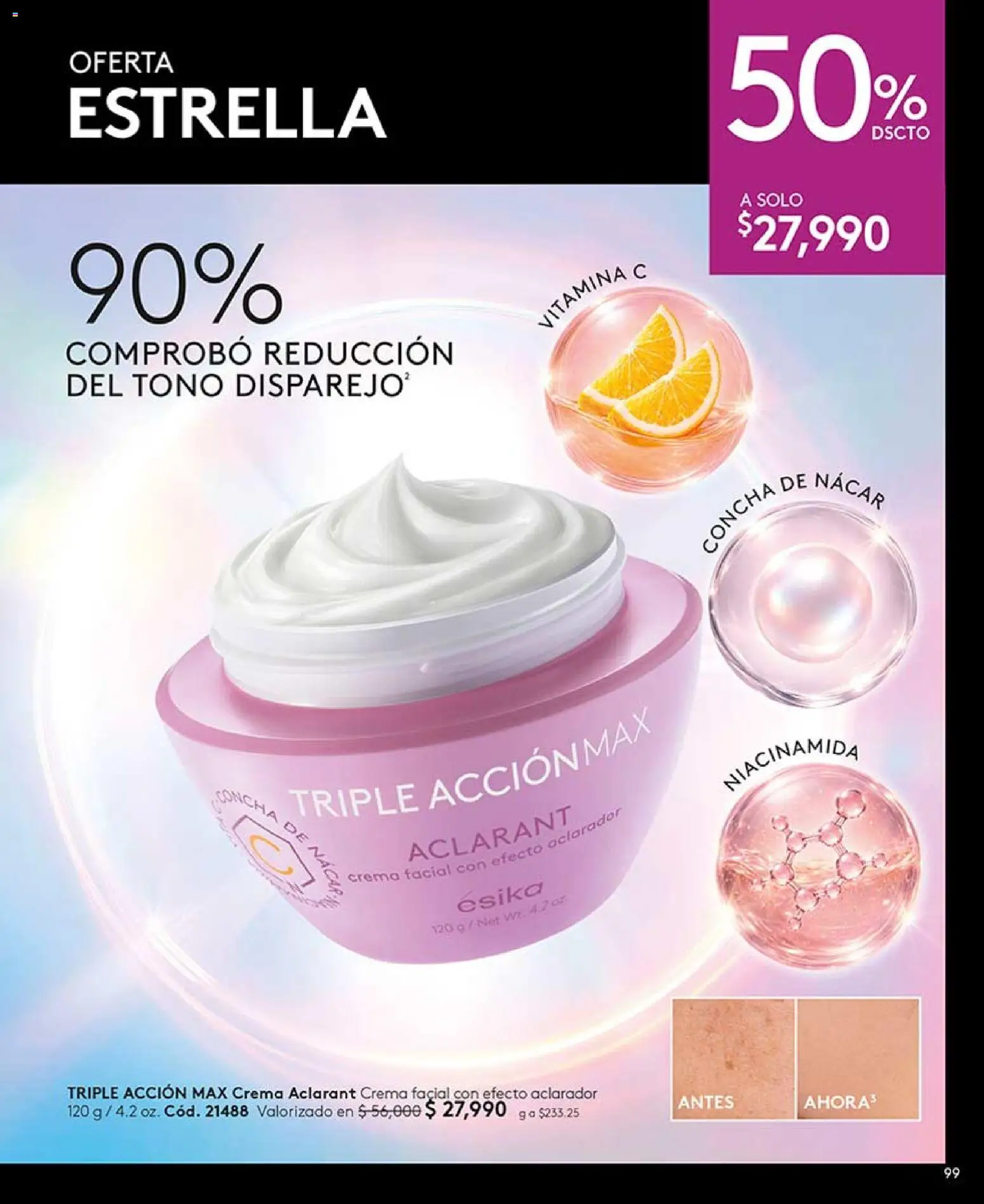 Ésika revista - valida desde el 17/07/2026 | Página: 99 | Productos: Crema