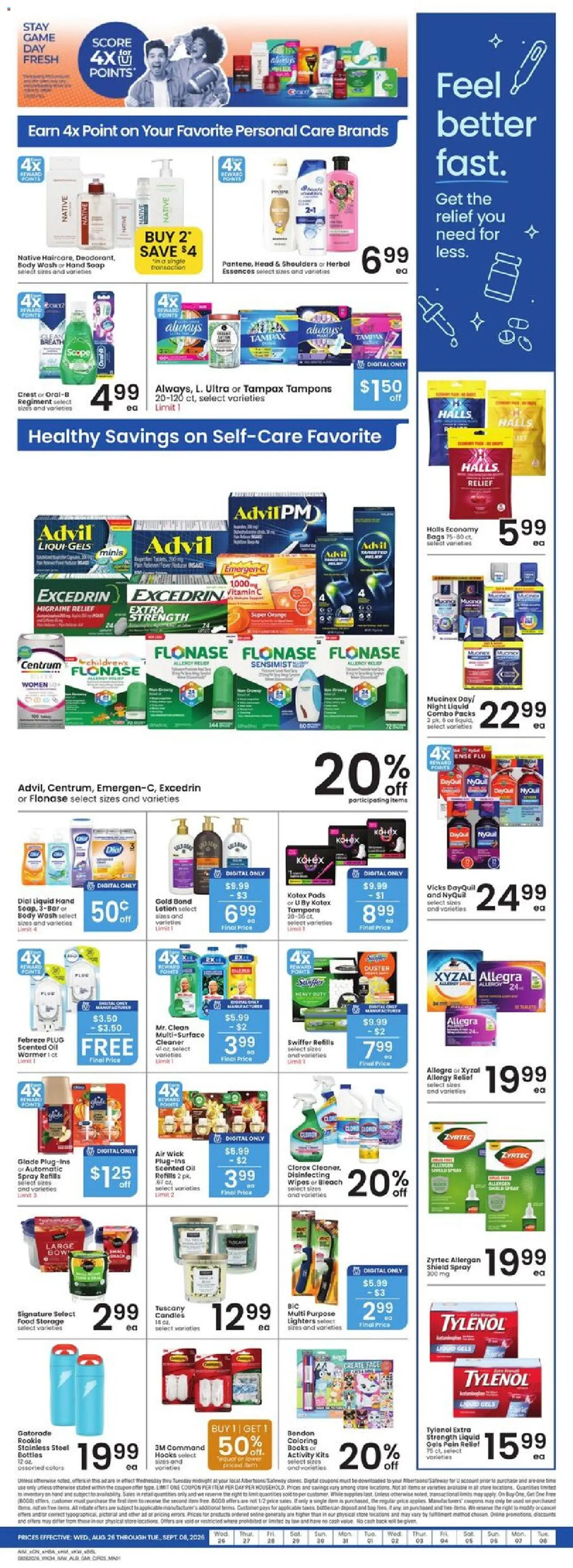 Albertsons Weekly Ad - valid from 08/26/2026 | Page: 6 | Products: Vitamin, Candles, Oil, Body Wash