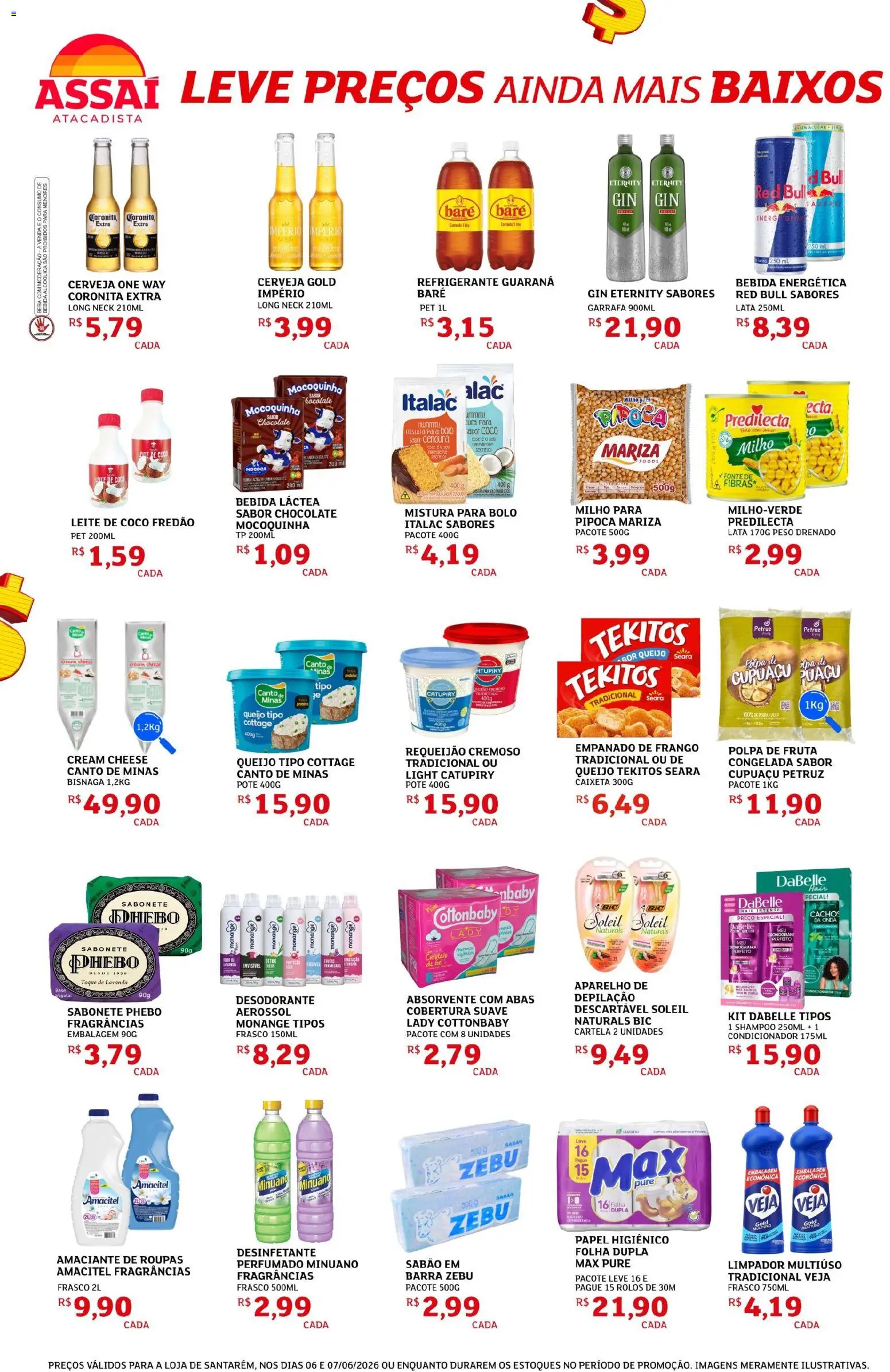 Assaí Atacadista Folheto - válido de 06.06.2026 | Página: 2 | Produtos: Guaraná, Sabão, Absorvente, Papel higiênico