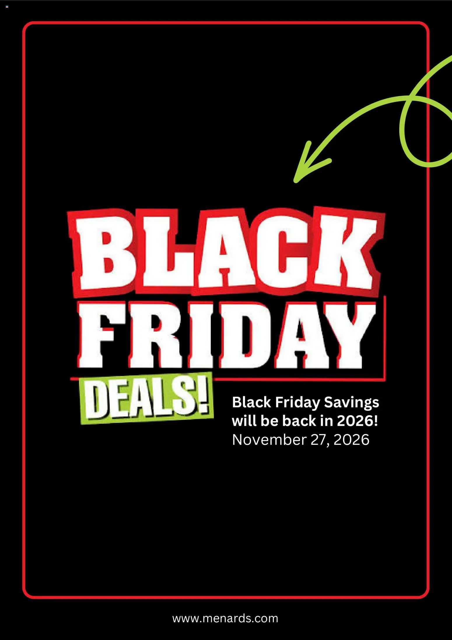 Menards Black Friday Notice - valid from 10/19/2026 | Page: 1
