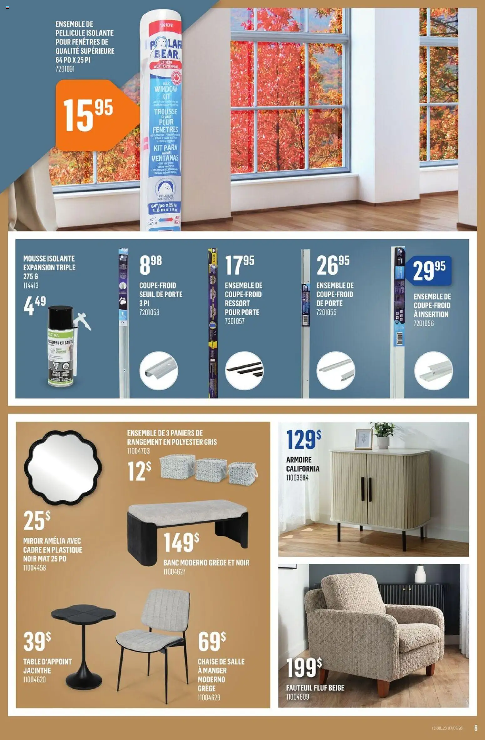 Canac flyer valid from Sep 17, 2026 | Page: 8 | Products: Table
