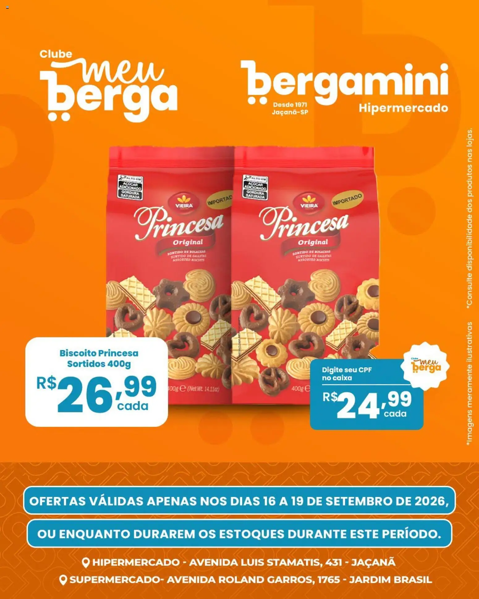 Supermercado Bergamini Folheto - válido de 16/09/2026 | Página: 6 | Produtos: Biscoito, Caixa, Açúcar