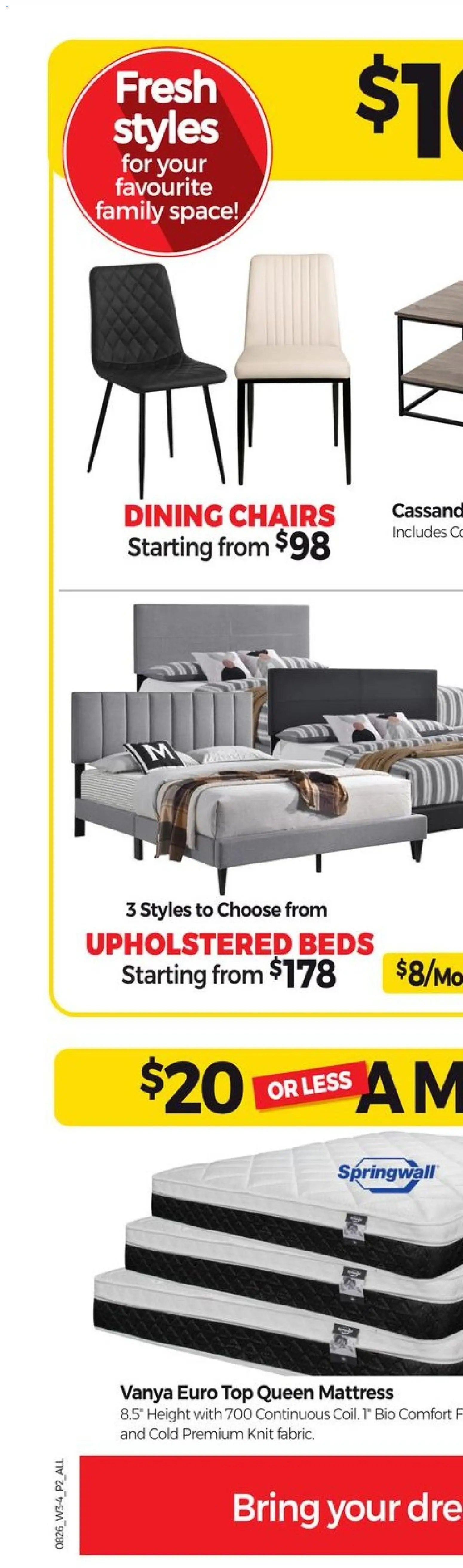 Tepperman's flyer valid from Aug 14, 2026 | Page: 6 | Products: Mattress, Chairs