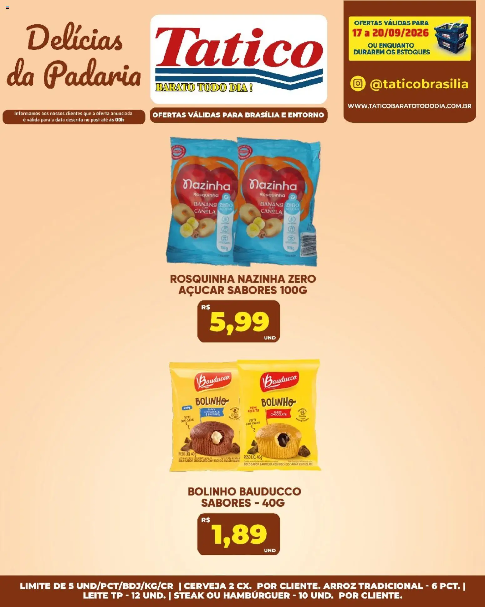 Tatico Folheto - válido de 19/09/2026 | Página: 25 | Produtos: Steak, Leite, Hambúrguer, Canela