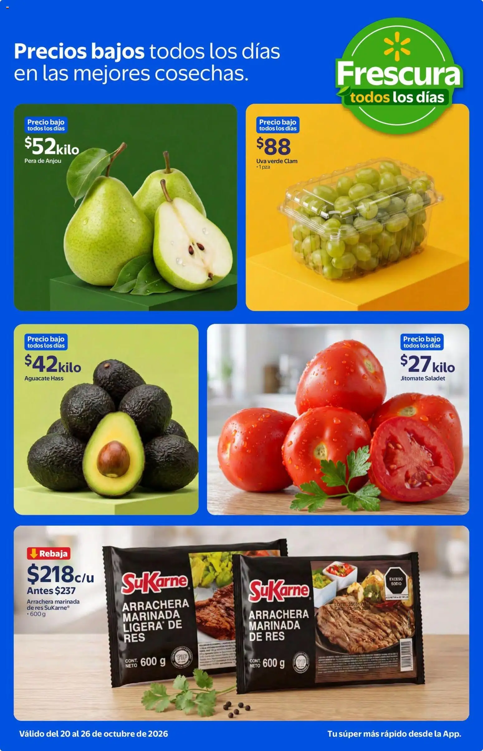 Nuevas ofertas de Walmart Express válidas en toda la República Mexicana desde el 20/10/2026. ¡Encuentra las mejores ofertas en Walmart Express folleto Calidad y frescura a precios bajos todos los días.! | Página: 2