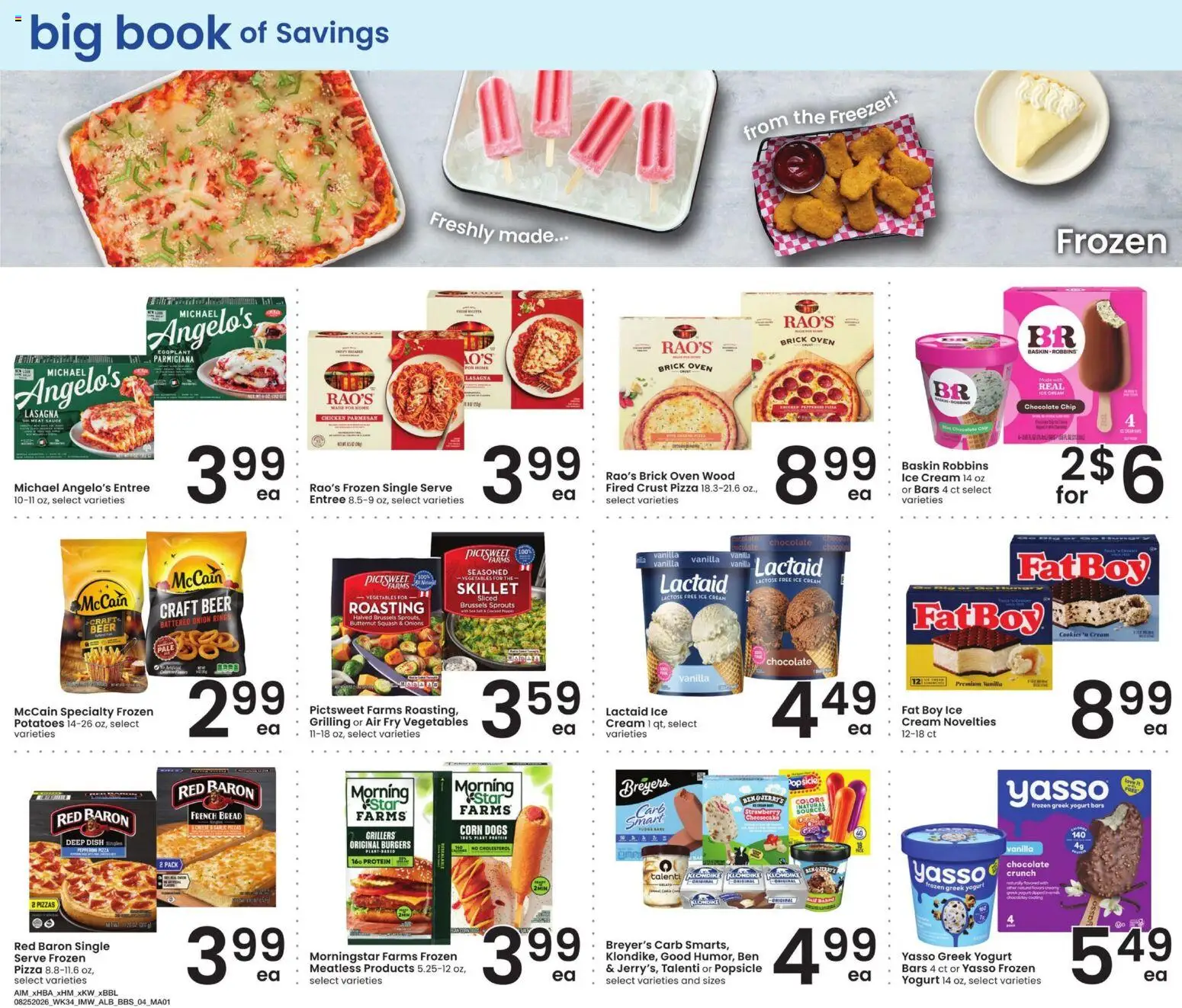 Albertsons Big Book of Savings - valid from 08/25/2026 | Page: 4 | Products: Bread, Cream, Vegetables, Oven